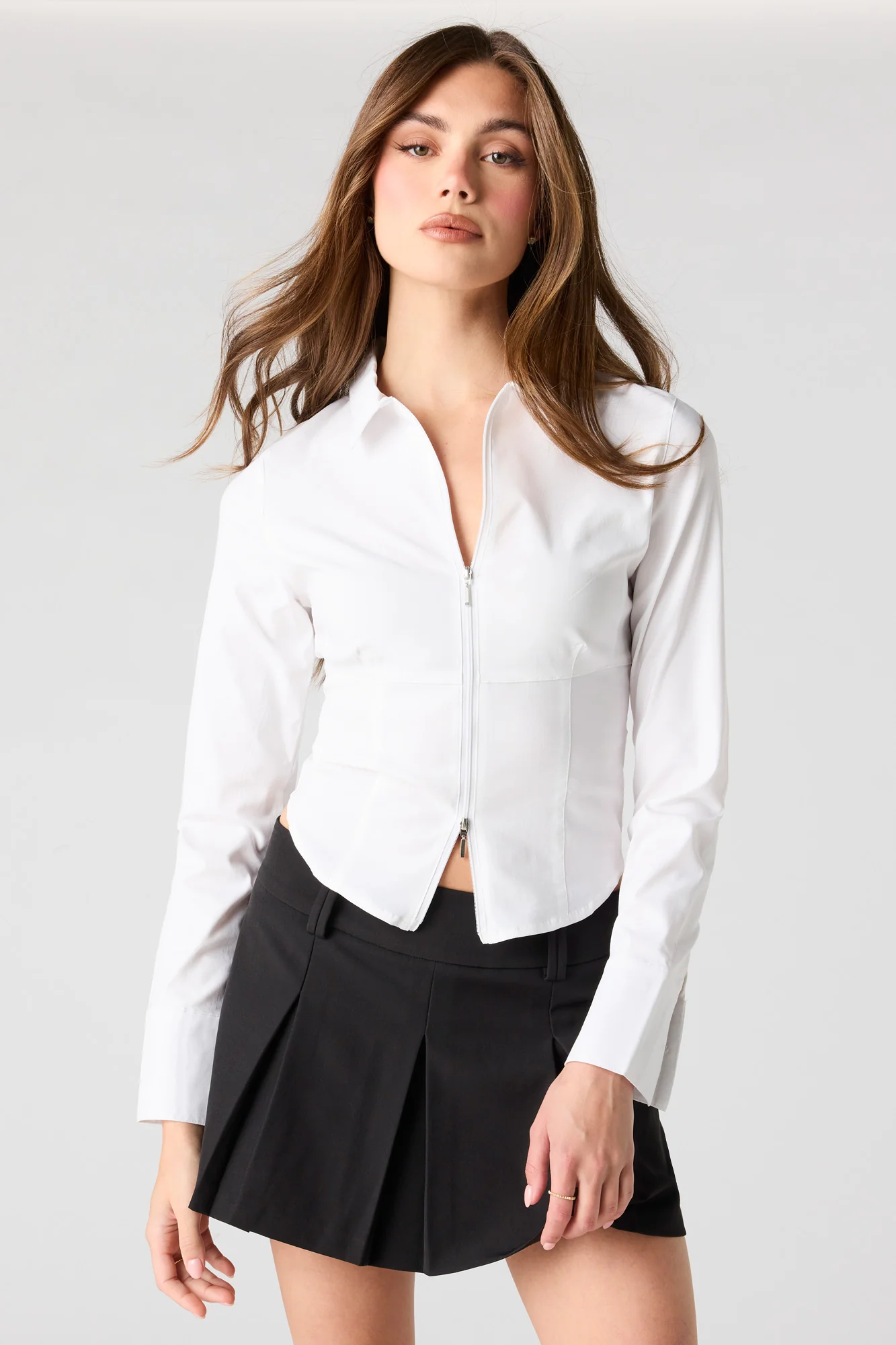 2-Way Zip Collared Fitted Top - Image 9