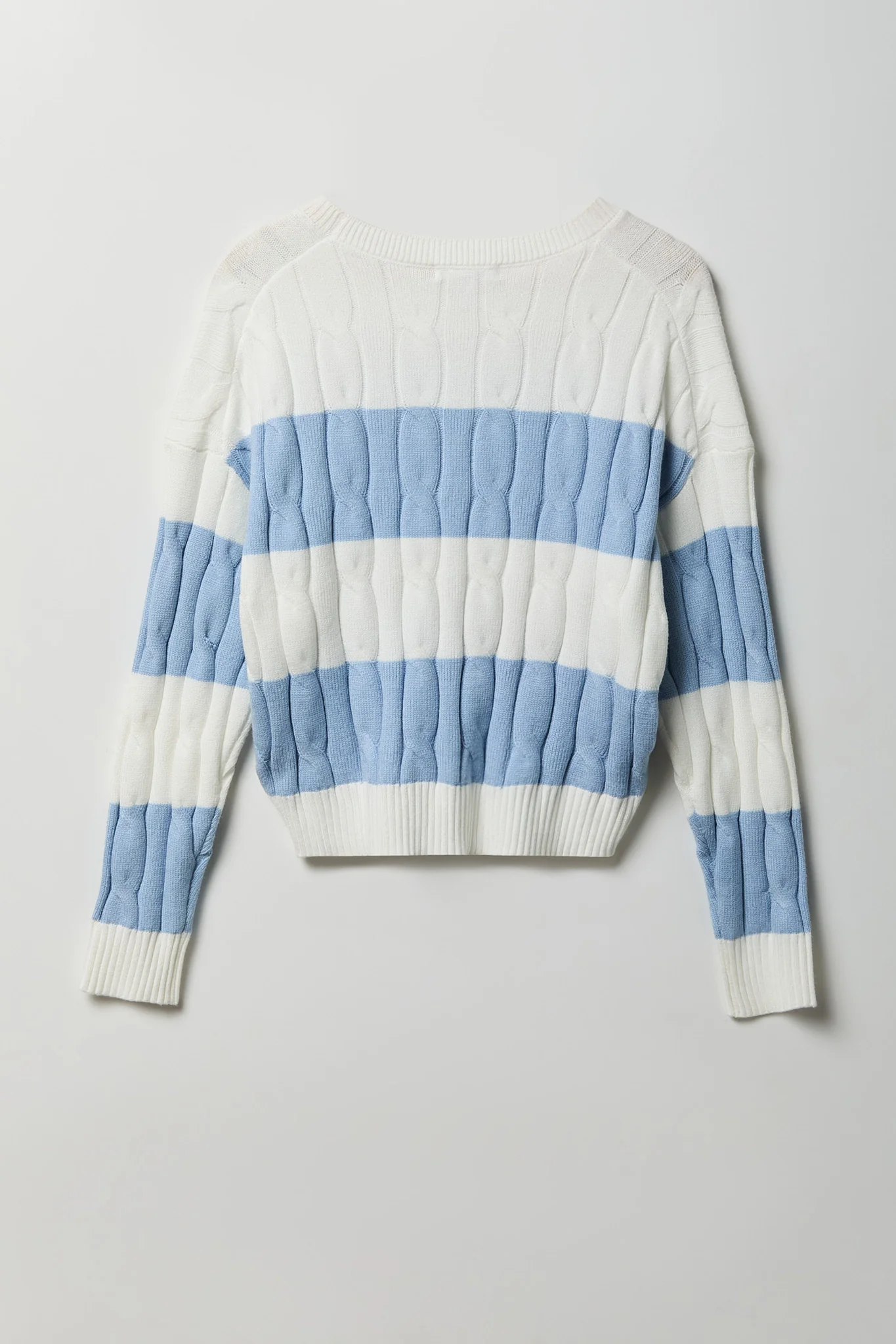 Cable Knit Striped Sweater - Image 15