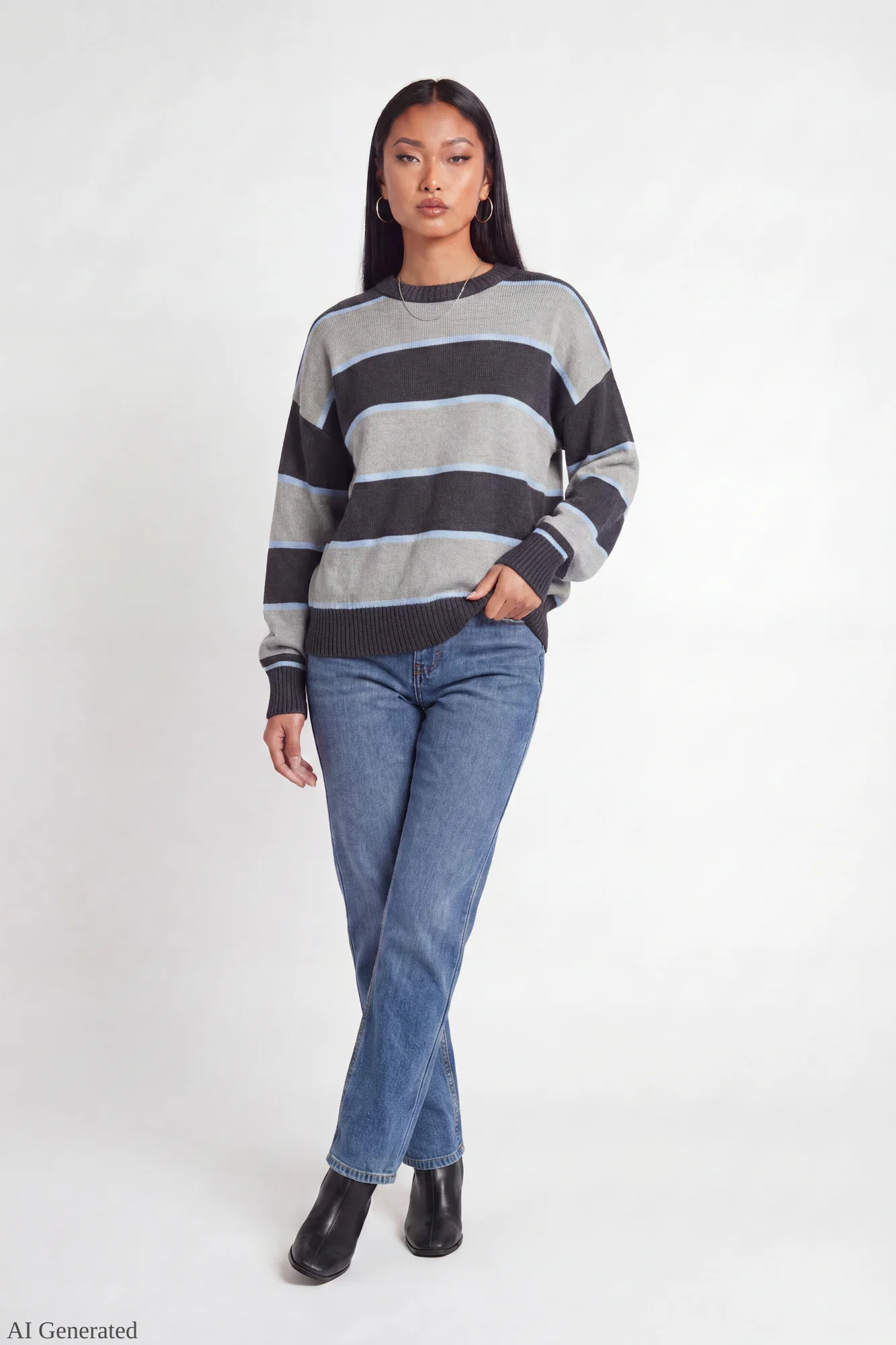 Oversized Striped Sweater - Image 7