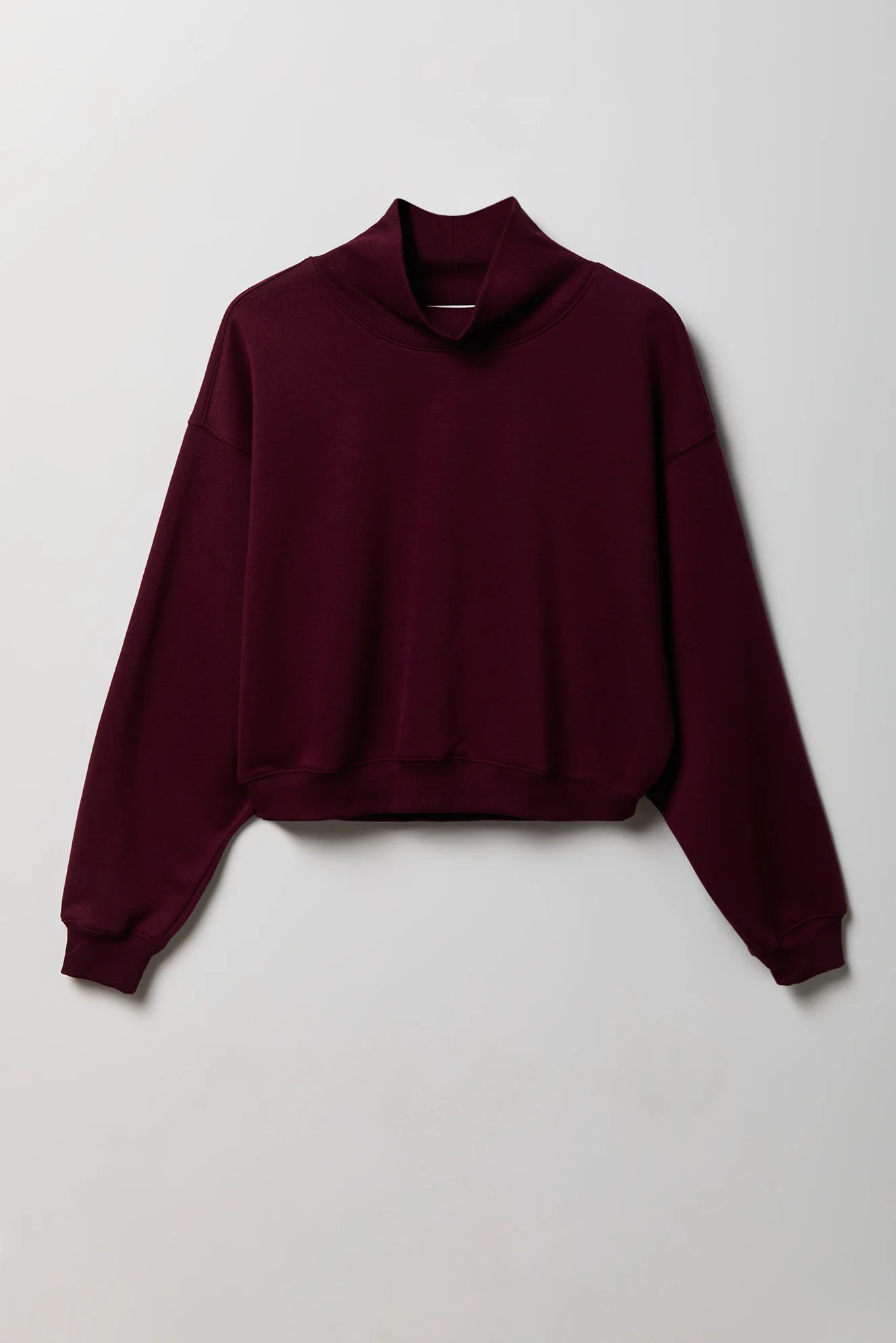 Fleece Boxy Mock Neck Sweatshirt - Image 14