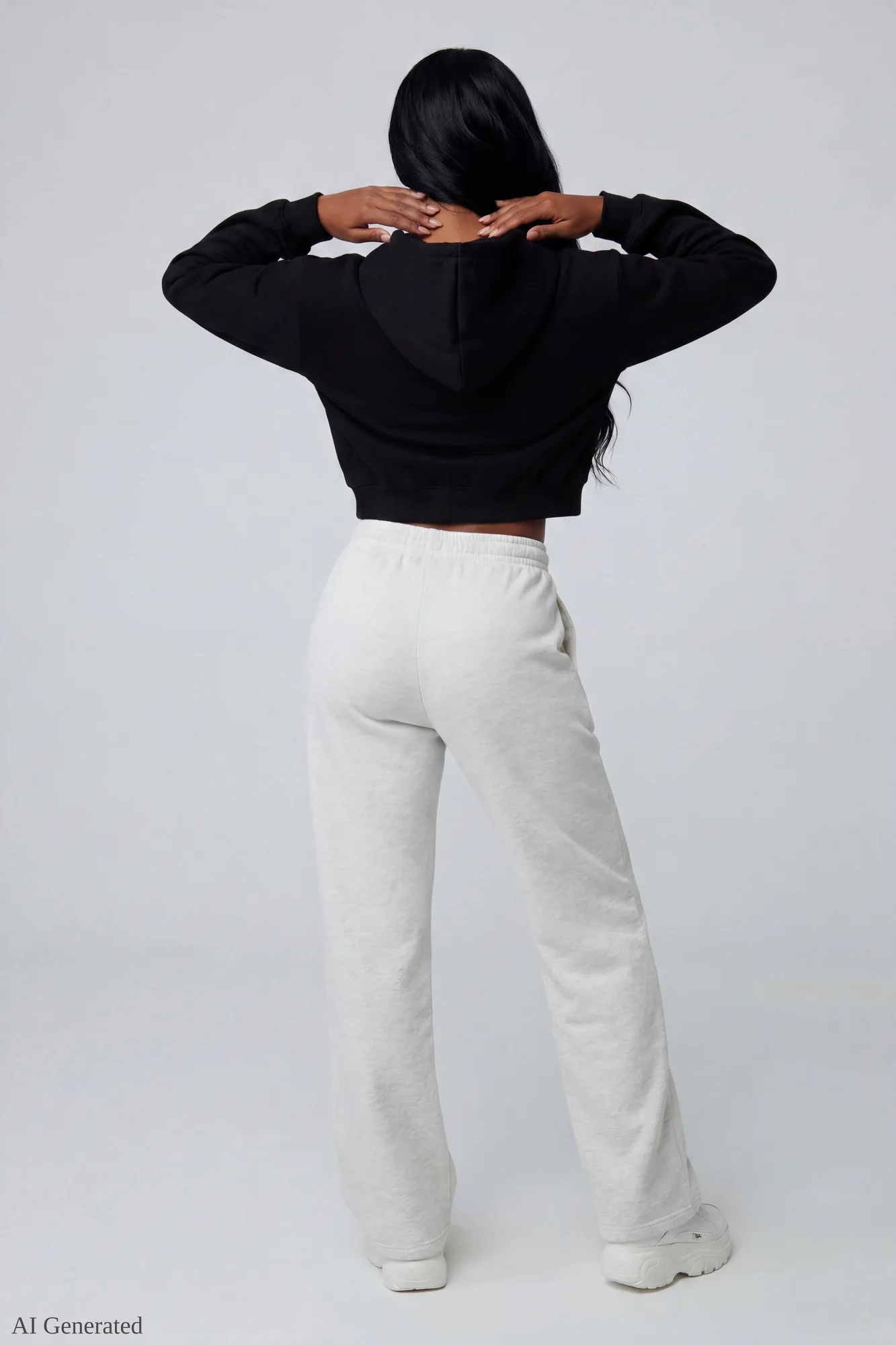 Fleece Cropped Zip Hoodie - Image 8