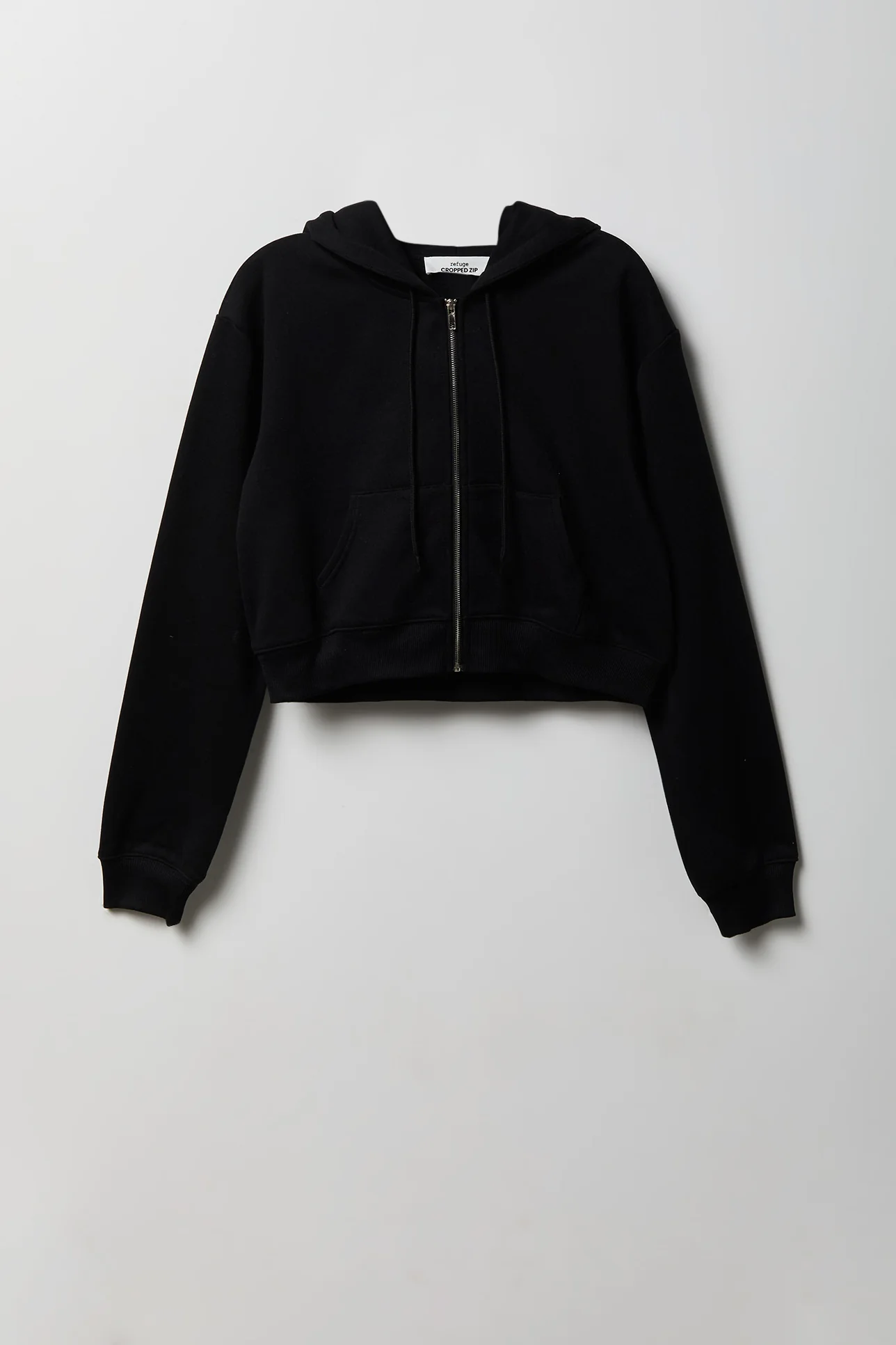Fleece Cropped Zip Hoodie - Image 3