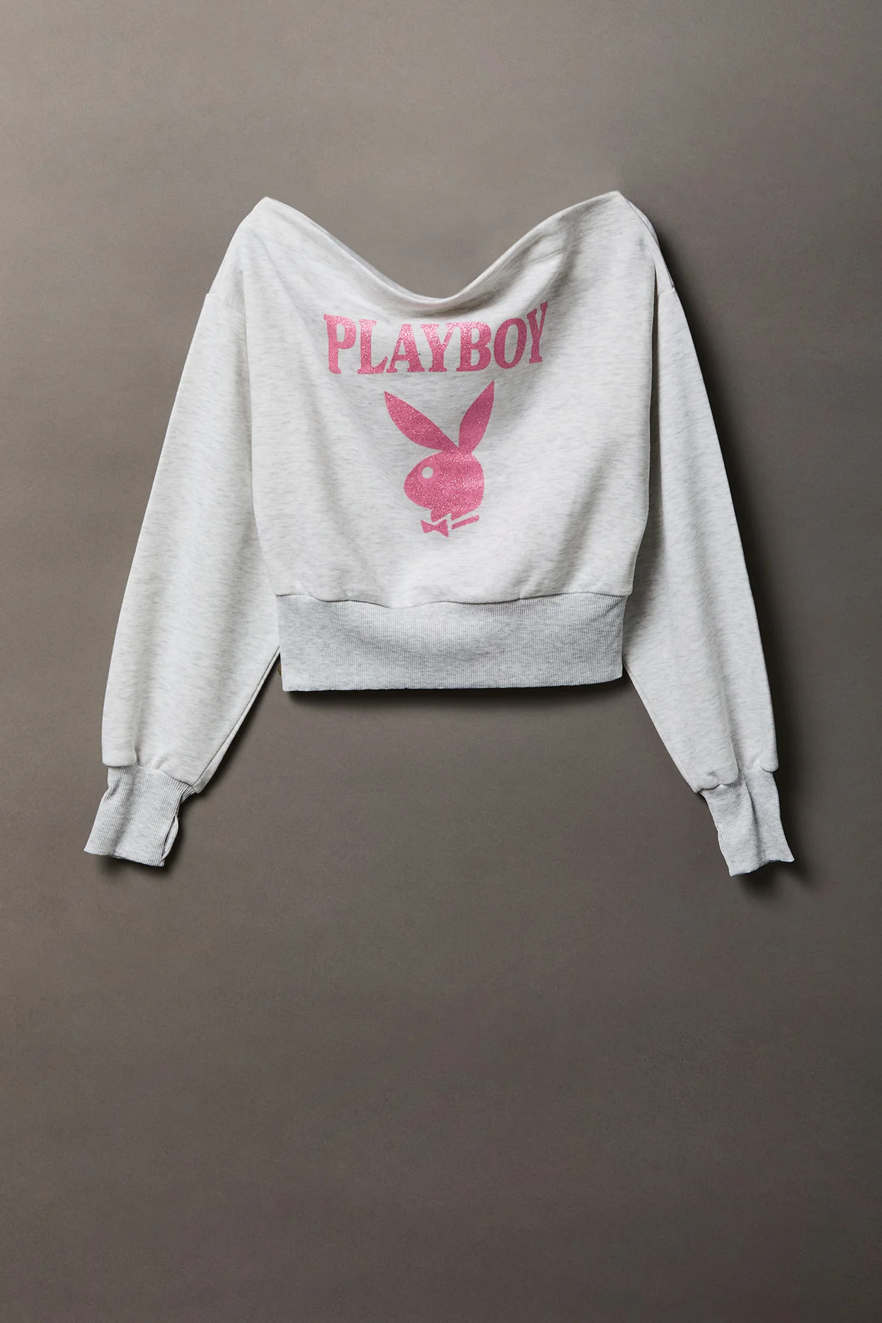 Playboy Fleece Off Shoulder Sweatshirt - Image 3