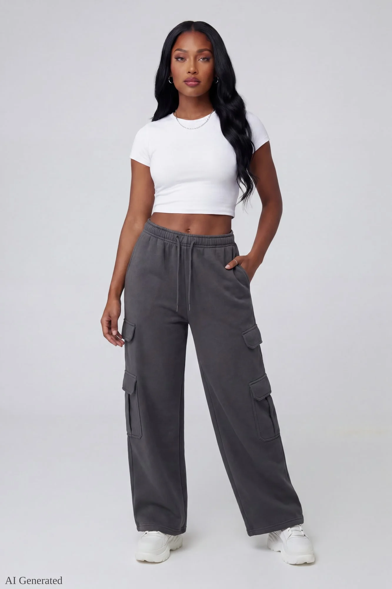 Fleece Ultra Wide Cargo Sweatpant - Image 11
