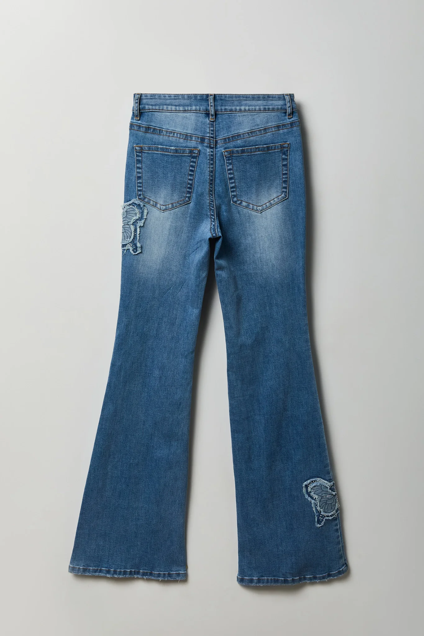 Stretch High Rise Butterfly Patch Flare Jean 22" - Image 5
