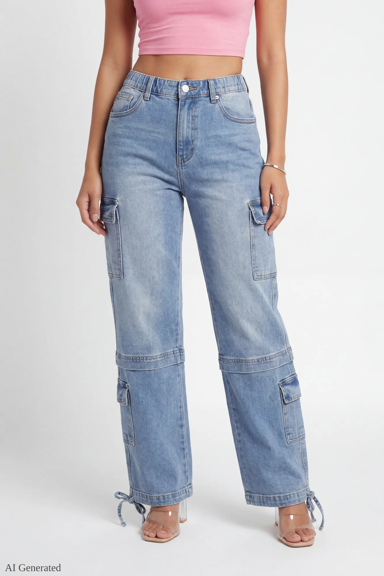 Stretch Low Rise Cargo Jean - Image 3