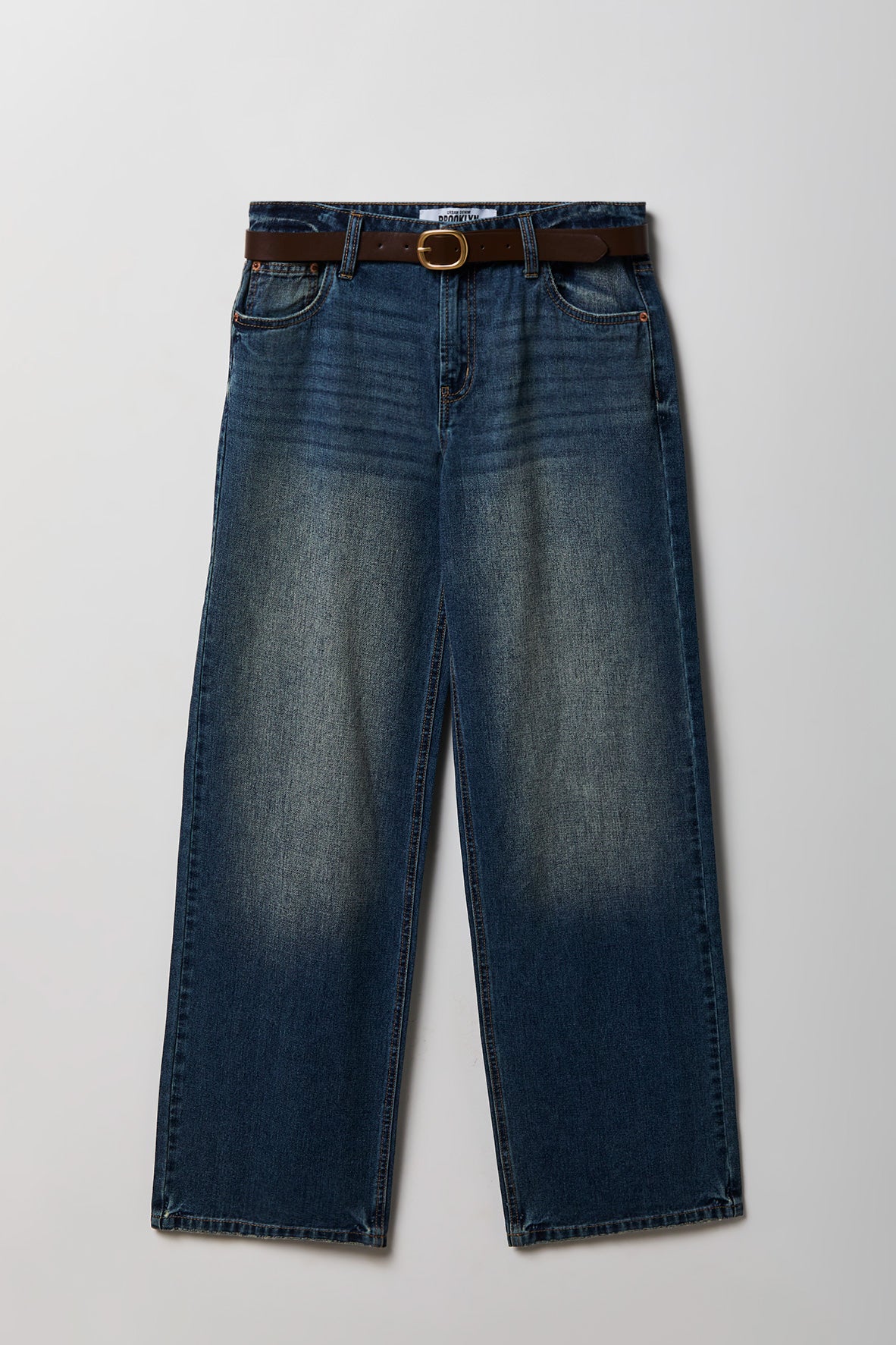 Brooklyn Ripped Low Rise Baggy Jean with Belt - Image 5