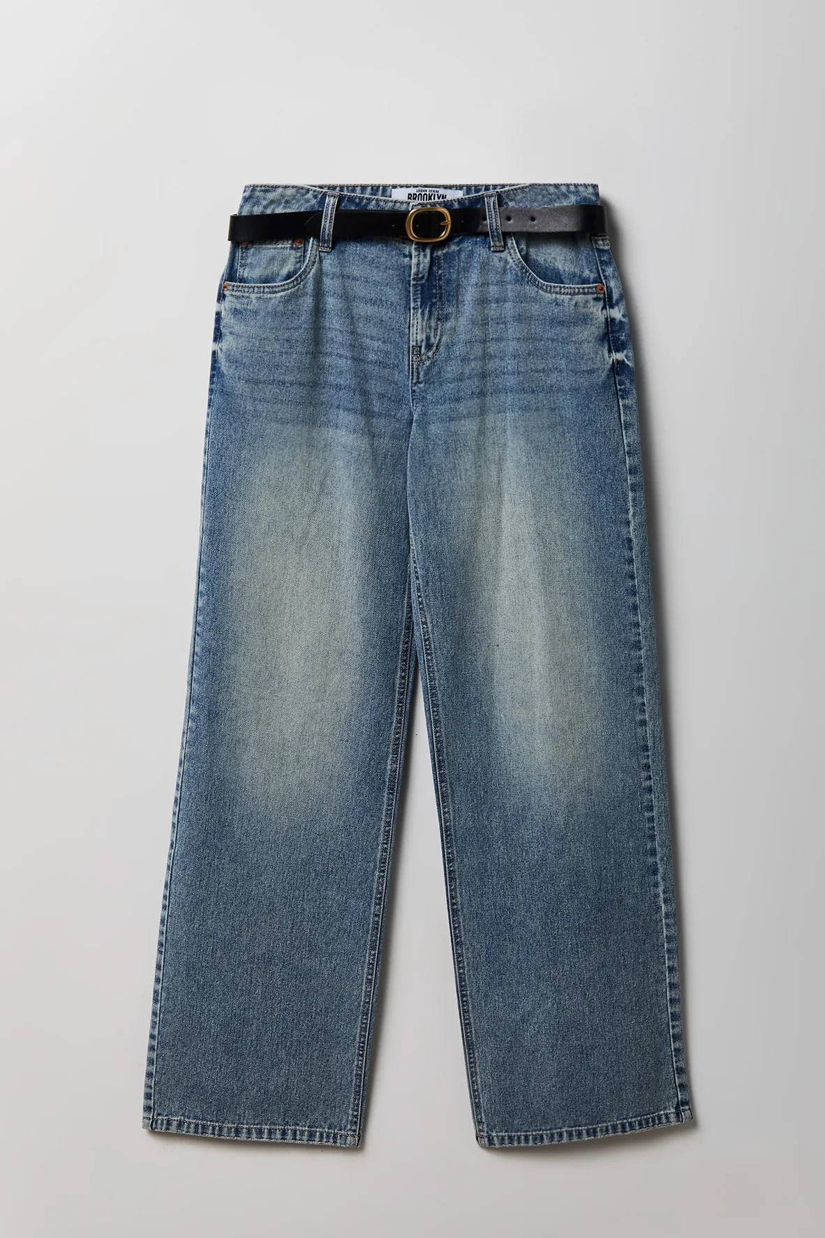 Brooklyn Ripped Low Rise Baggy Jean with Belt - Image 7
