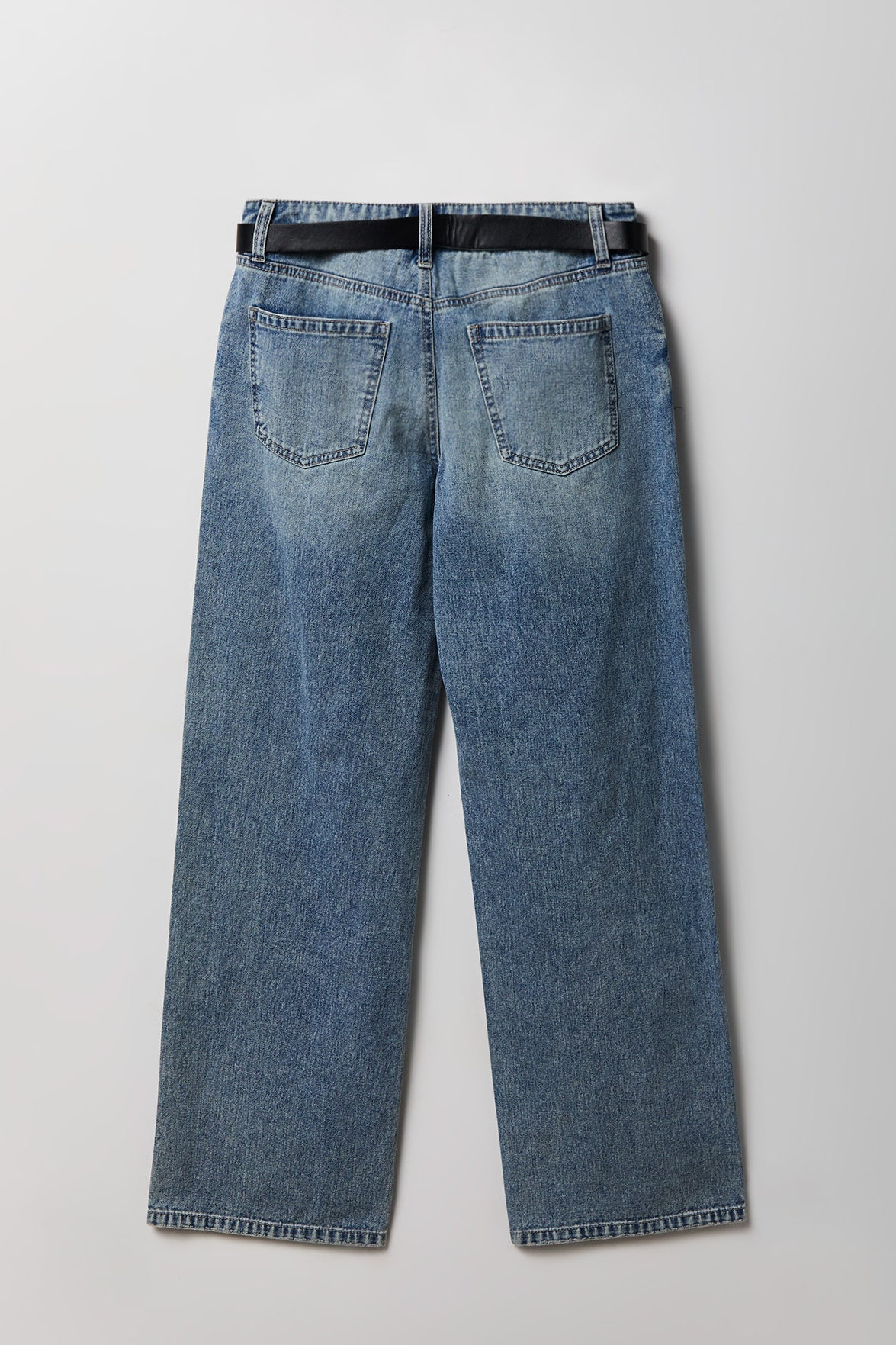 Brooklyn Ripped Low Rise Baggy Jean with Belt - Image 8