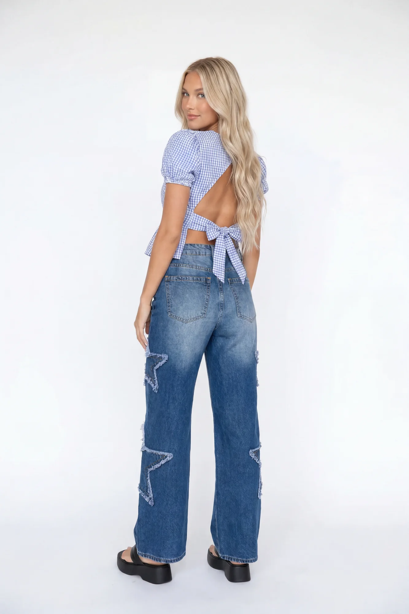 Low Rise Patch Baggy Denim Jean - Image 7