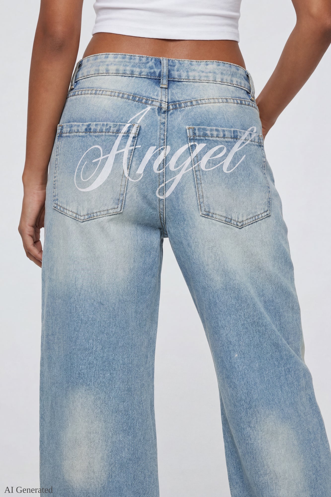 Low Rise Super Baggy Angel Wing Jean - Image 3