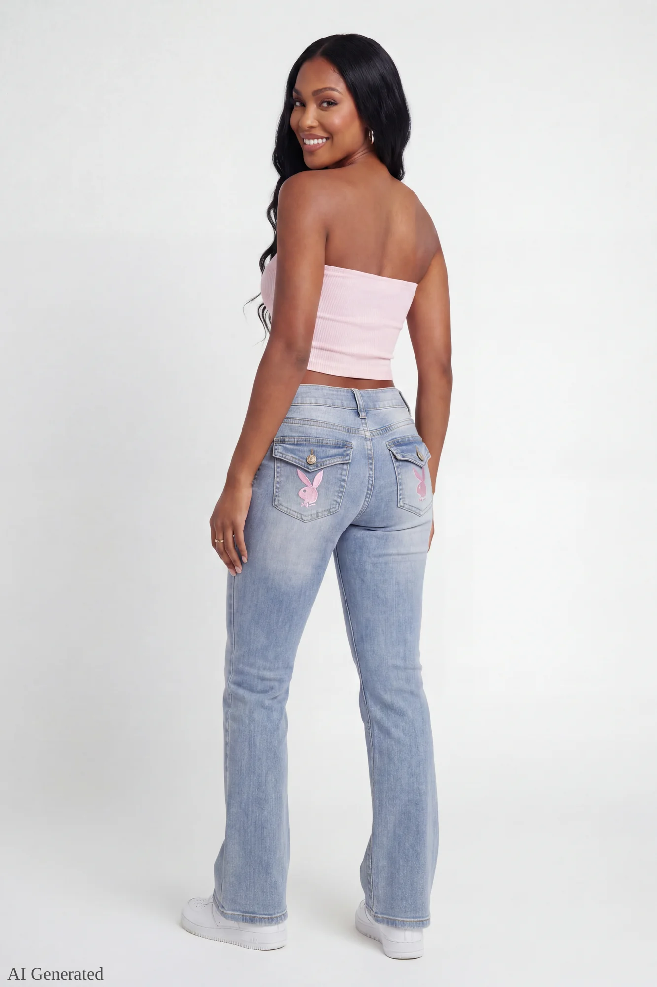 Playboy Patch Stretch Flare Jean - Image 6