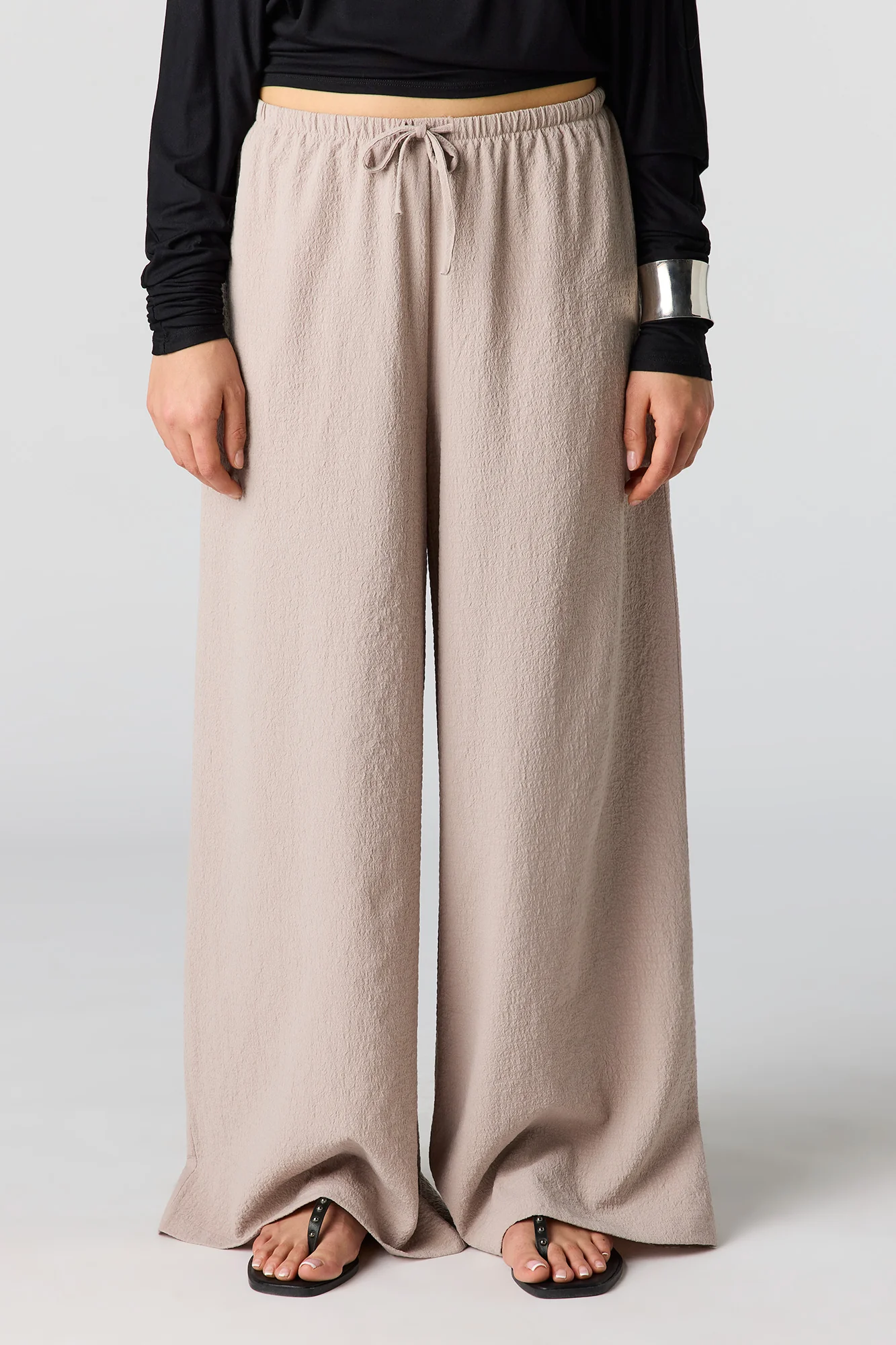 Textured Flowy Wide Leg Pant - Image 11