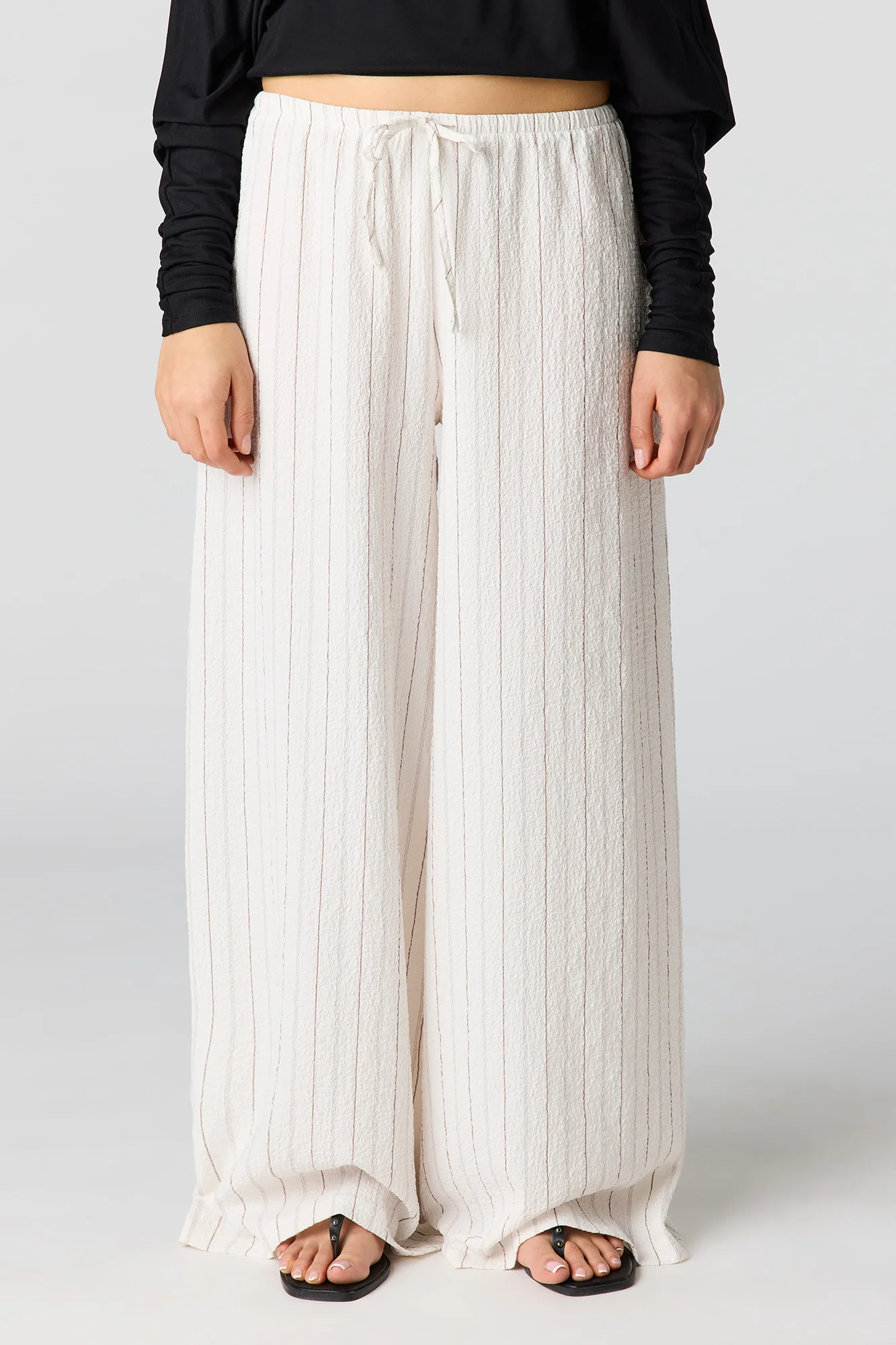 Textured Flowy Wide Leg Pant - Image 2