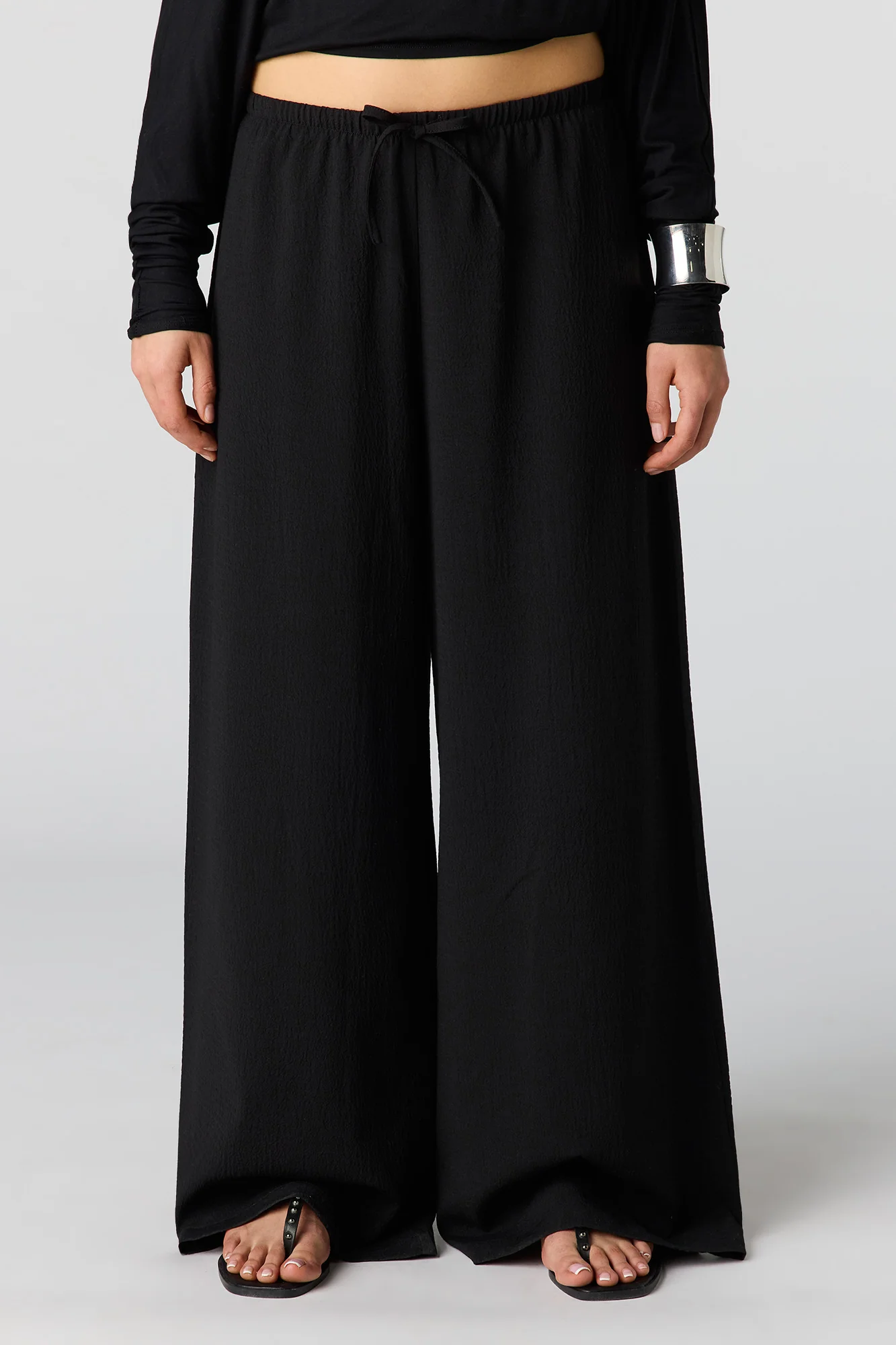 Textured Flowy Wide Leg Pant - Image 8