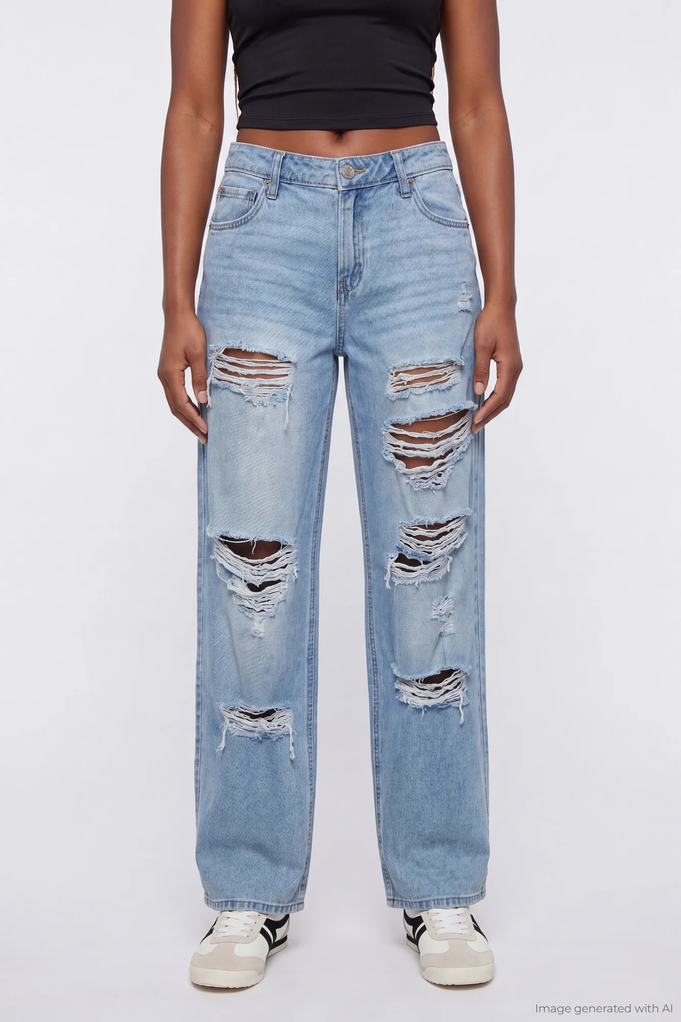Brooklyn Ripped Low Rise Baggy Jean - Image 3