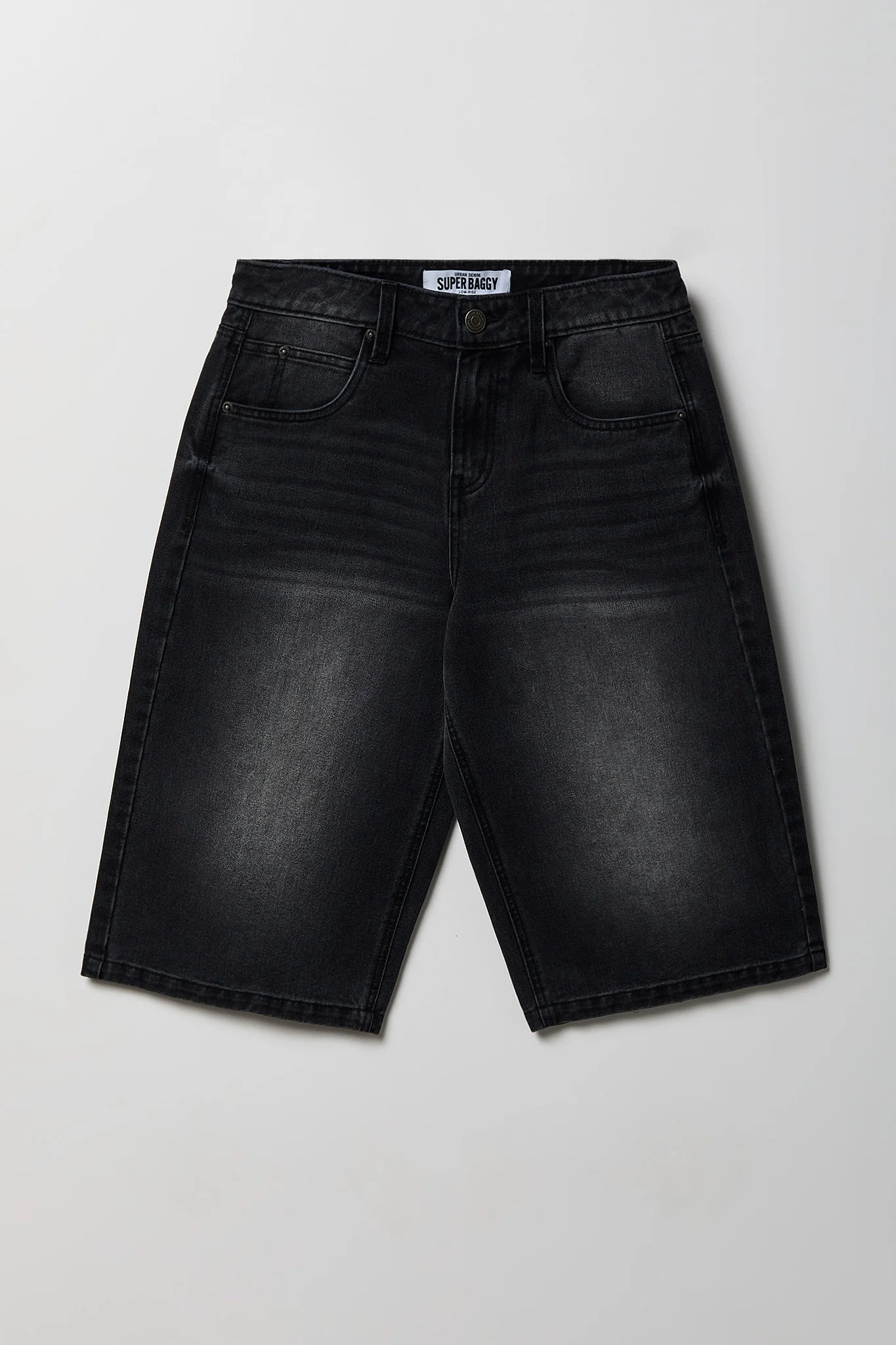 Low Rise Super Baggy Washed Black Jort 16" - Image 4