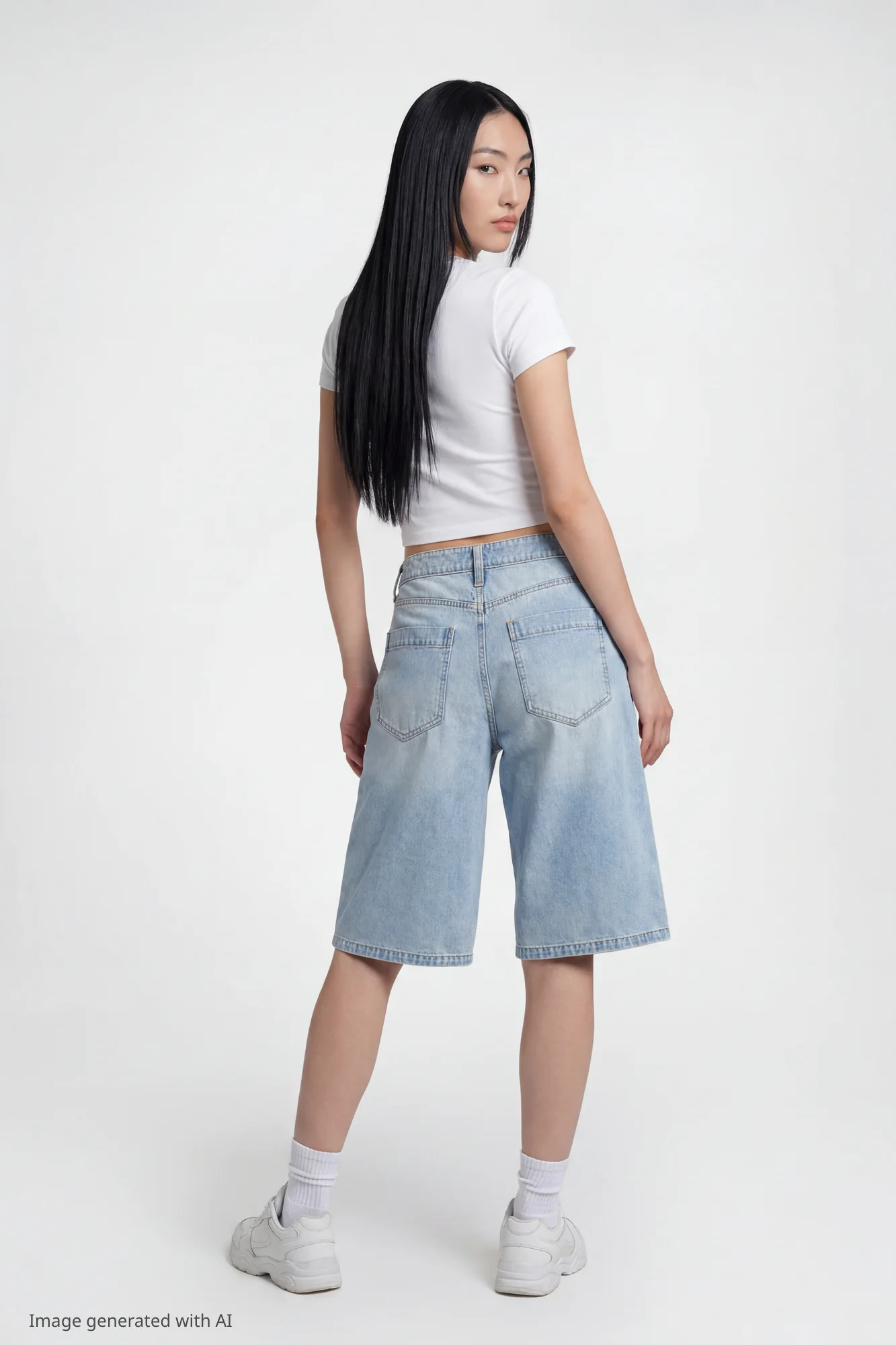 Low Rise Super Baggy Light Jort 16" - Image 2