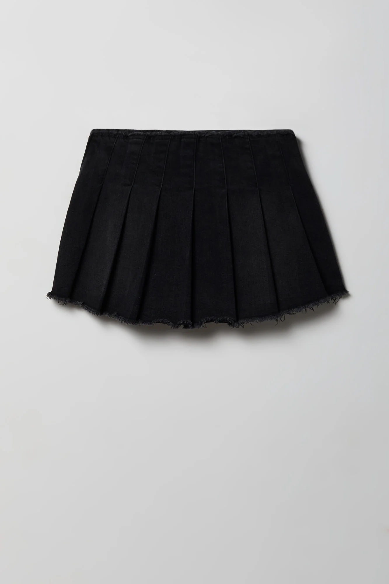 Stretch Denim Low Rise Pleated Mini Skort - Image 2