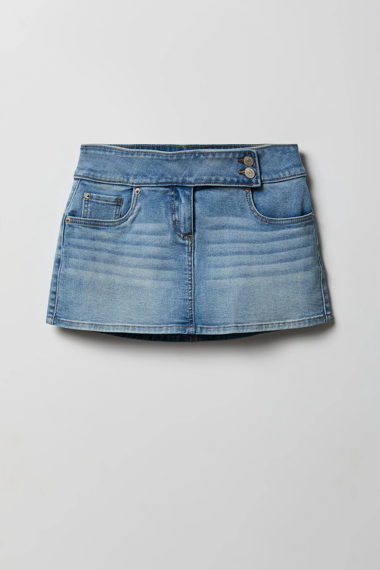 Denim Mini Skort - Image 9