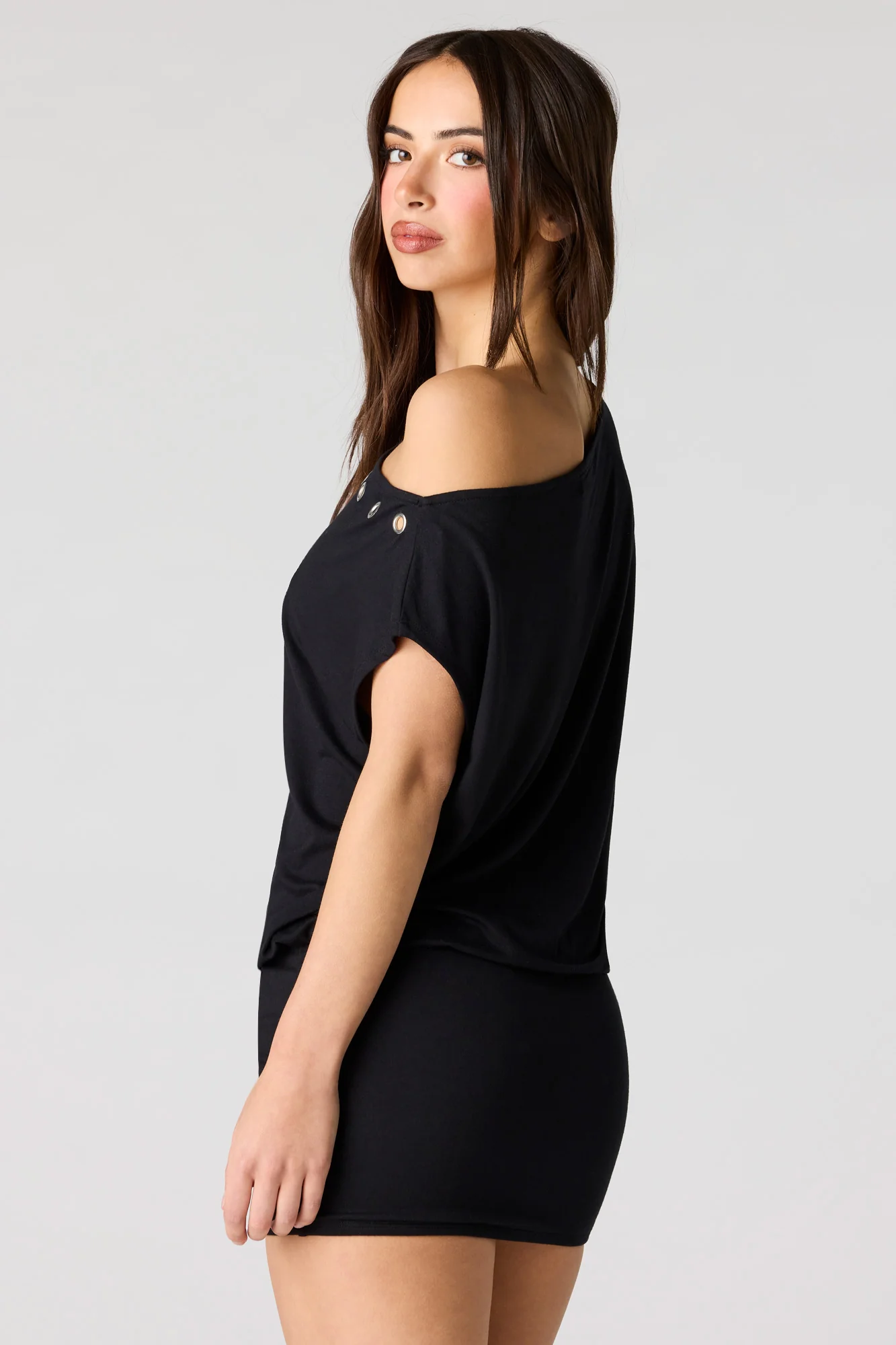 Dolman Eyelet Mini Dress - Image 5
