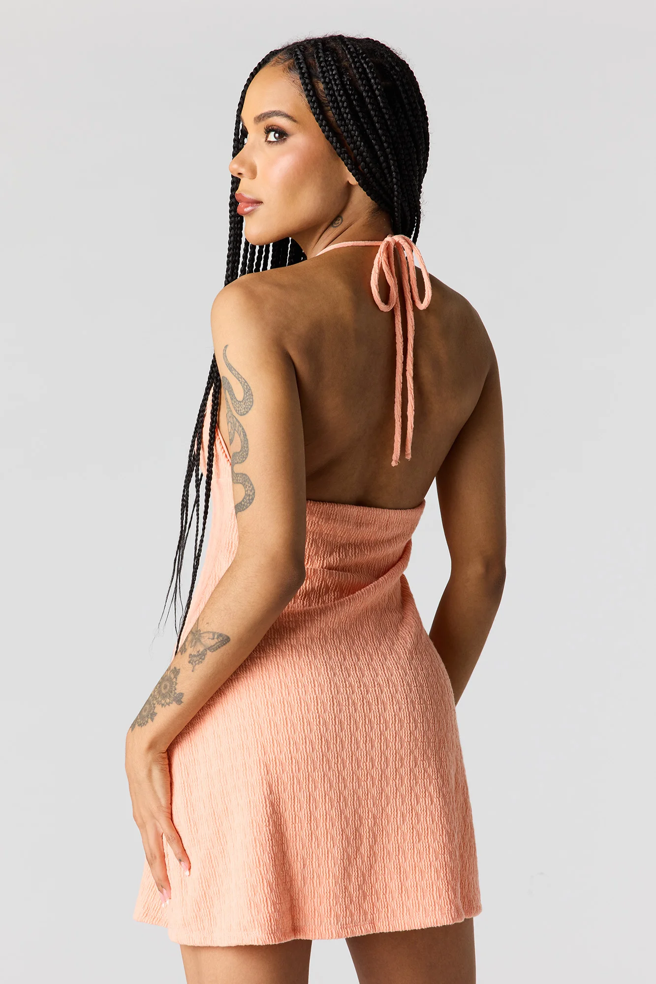 Beaded Halter Mini Dress - Image 10