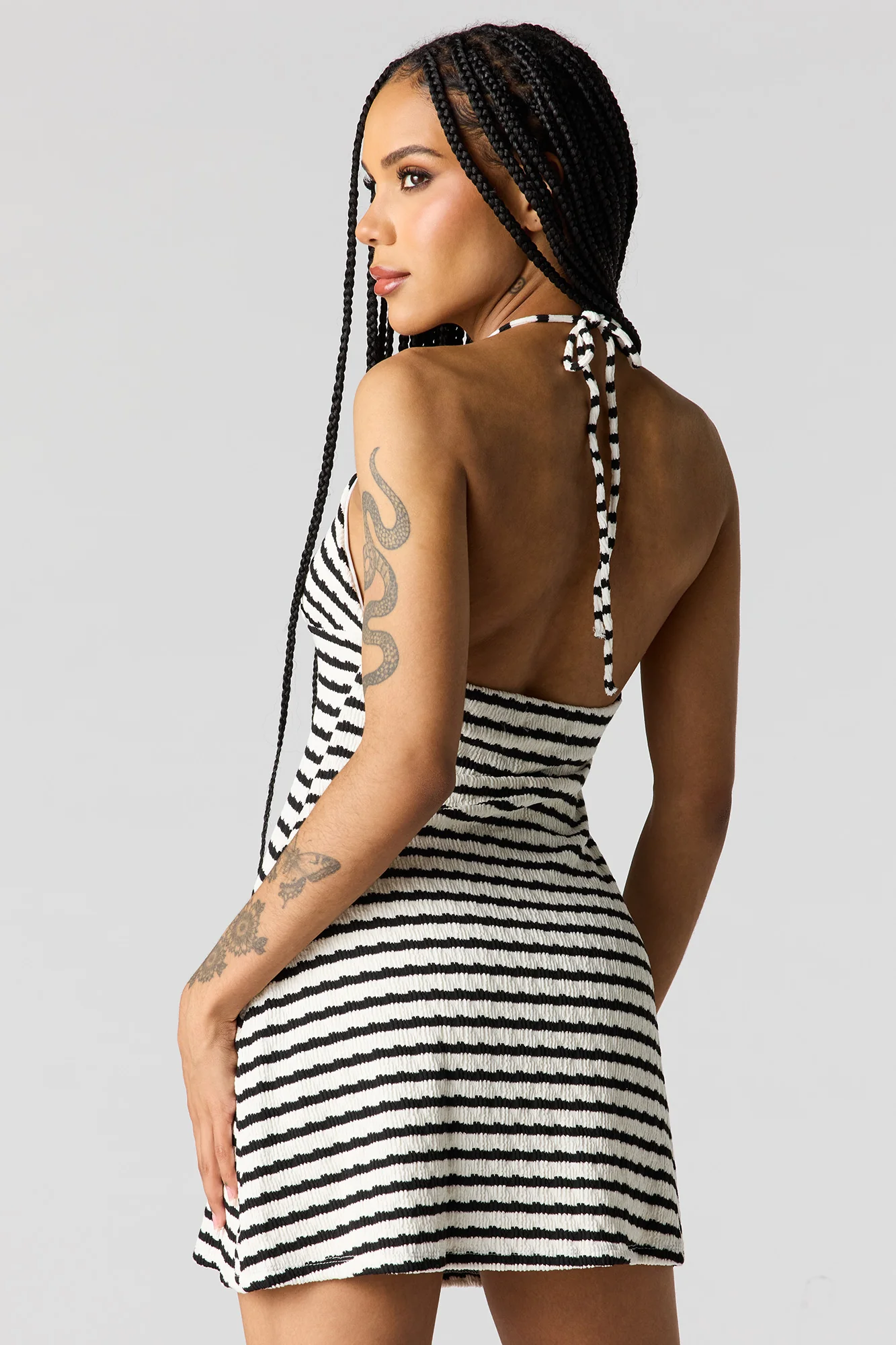 Beaded Halter Mini Dress - Image 2
