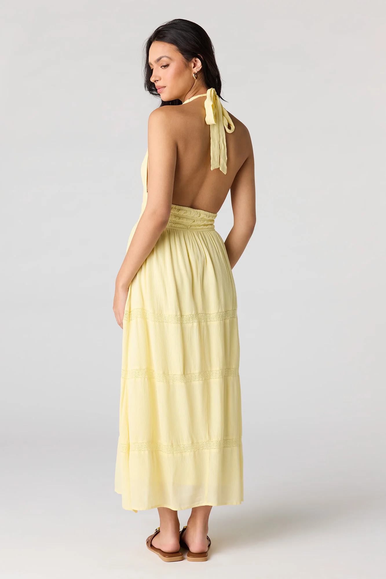 Lace Trim Halter Maxi Dress - Image 9