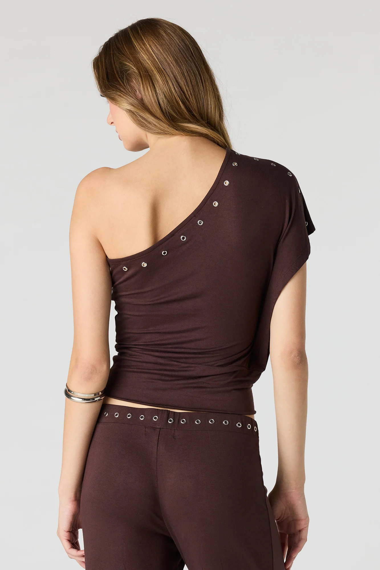 Eyelet One Shoulder Top - Image 2