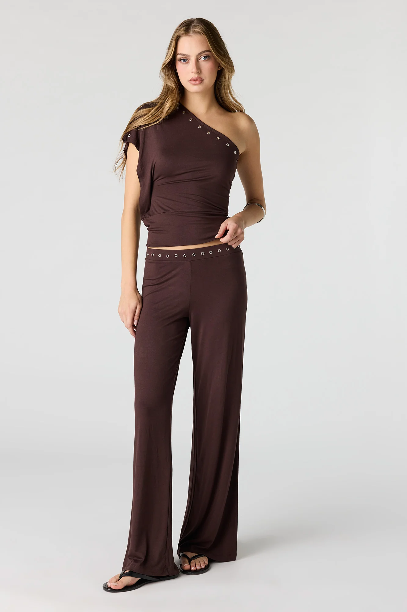 Eyelet One Shoulder Top - Image 3