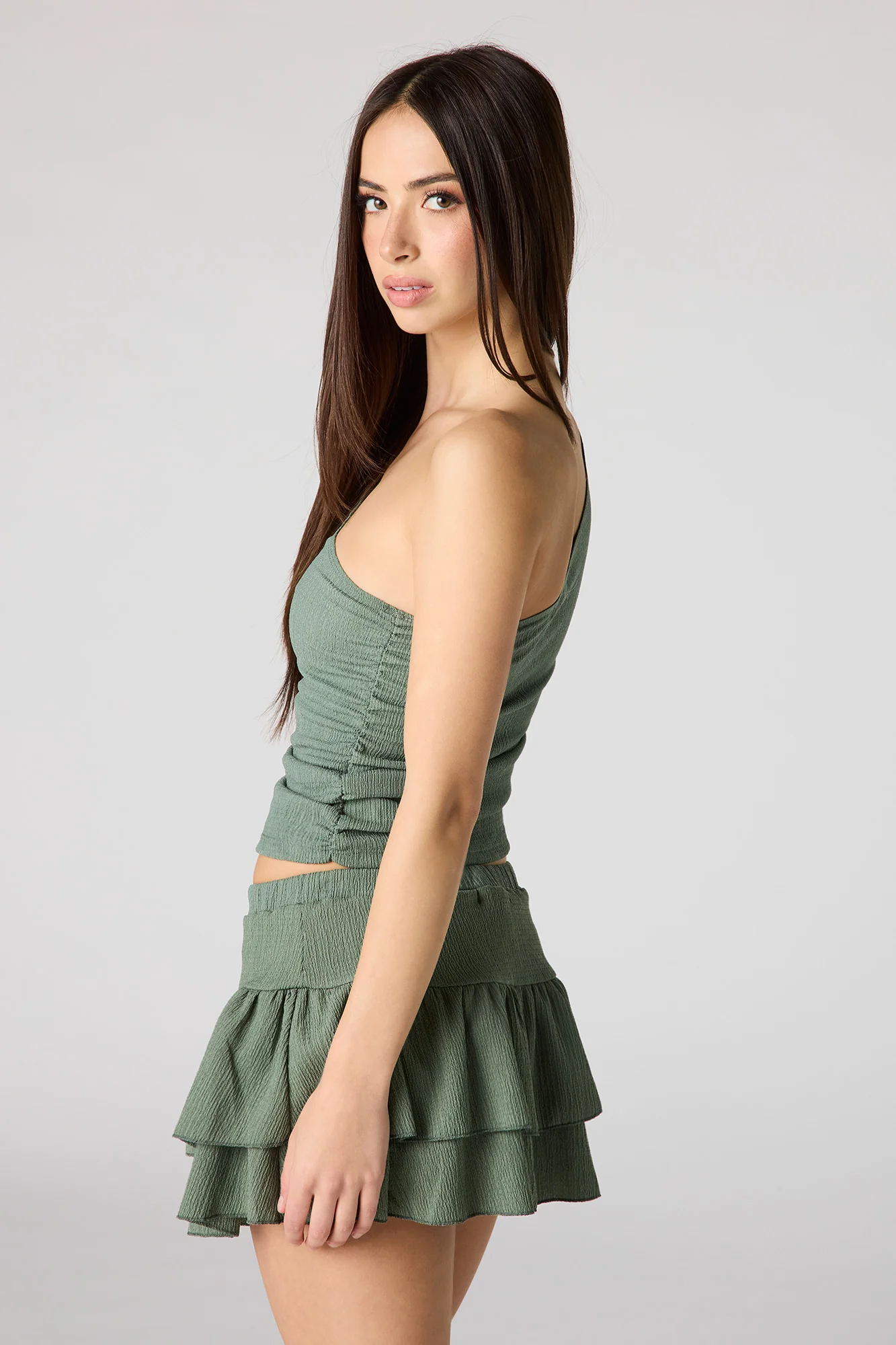 Textured Tiered Mini Skort - Image 2