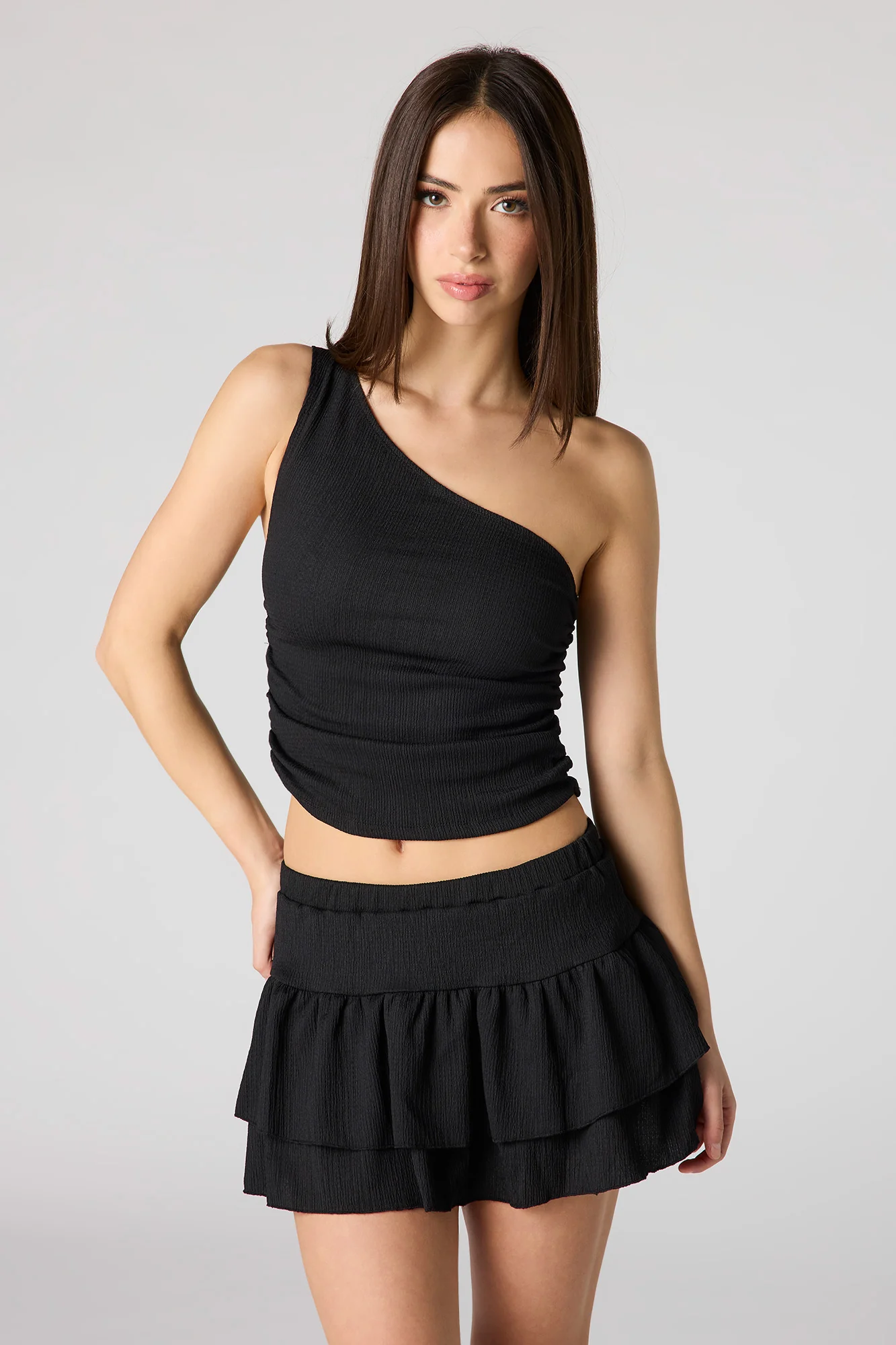 Textured Tiered Mini Skort - Image 5