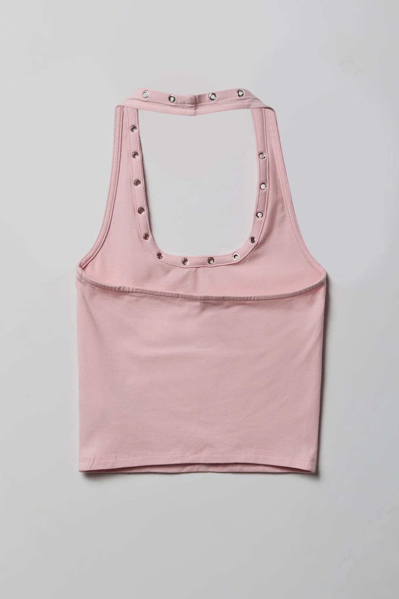 Graphic Grommet Trim Halter Top - Image 5