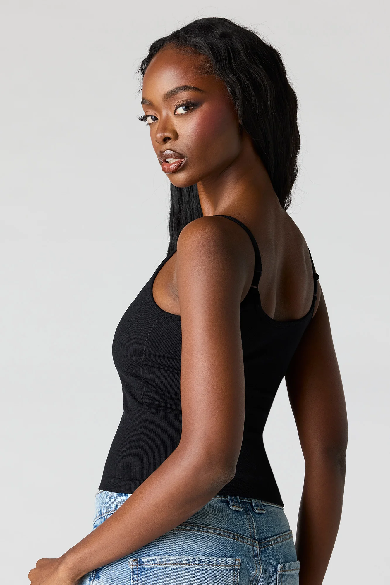 Braless Seamless Ribbed Scoop Neck Tank - Image 6