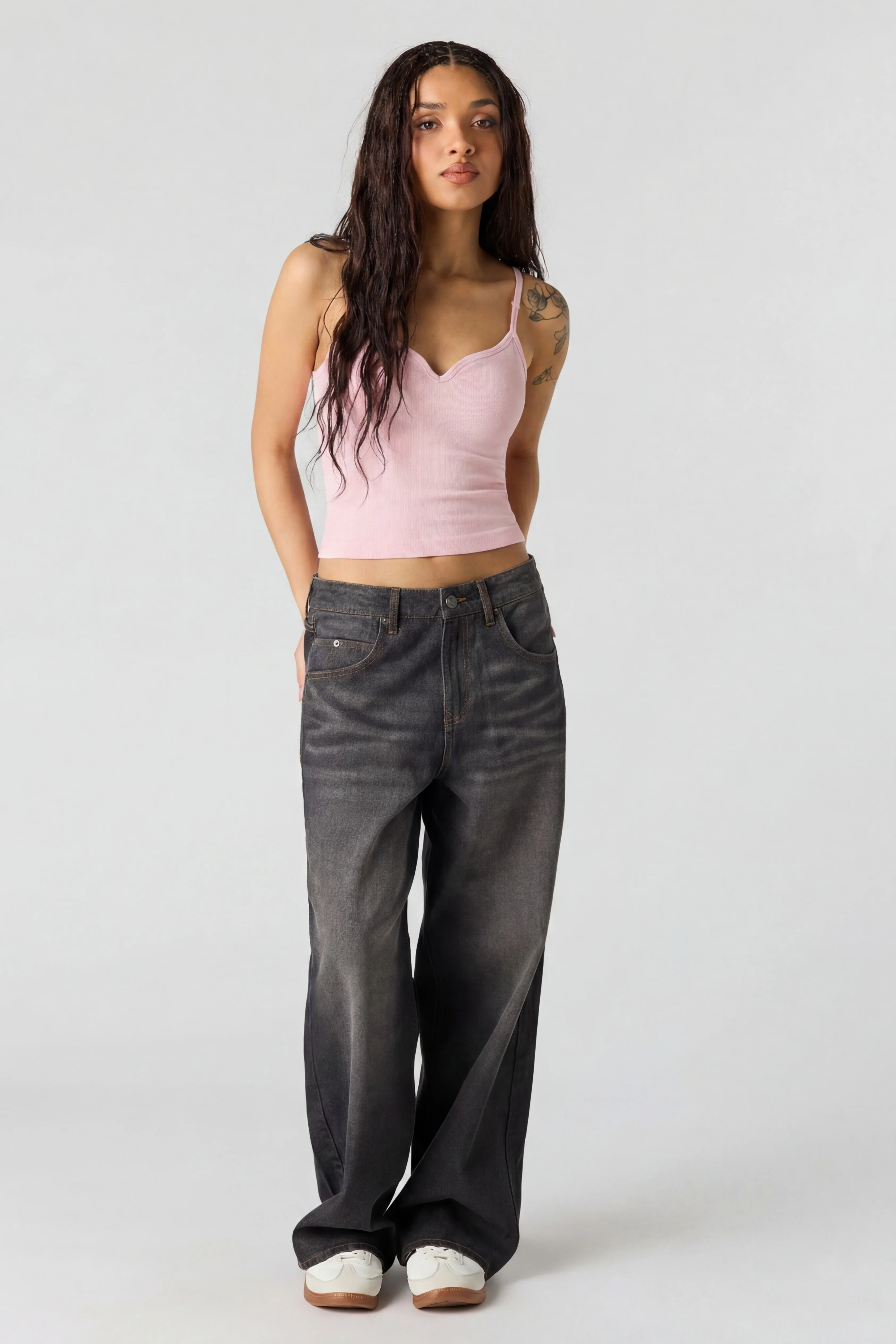 Braless Seamless Ribbed V-Neck Cami - Image 27