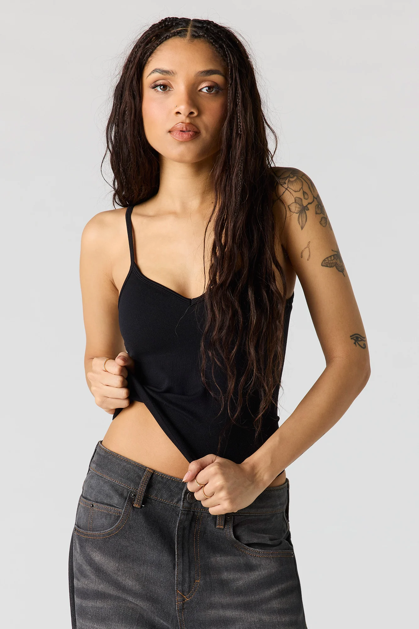 Braless Seamless Ribbed V-Neck Cami - Image 5