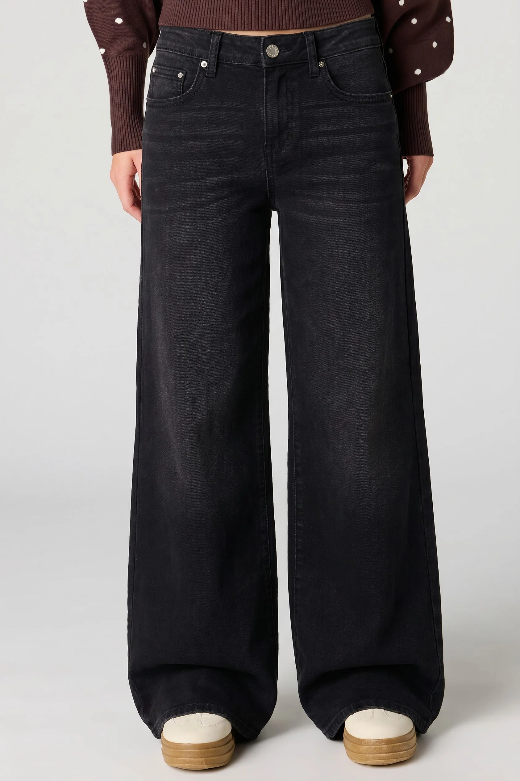 Soho Stretch Mid Rise Super Baggy Black Jean - Image 2