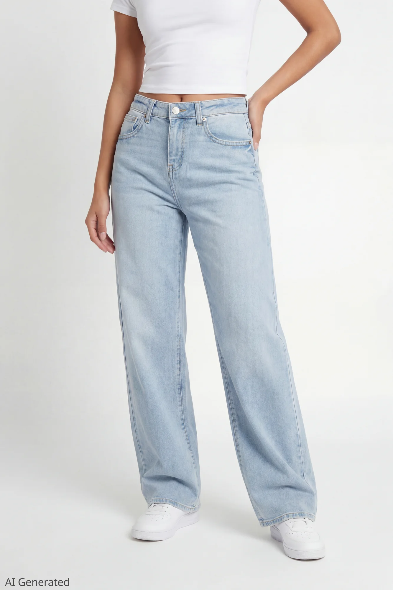 Soho Stretch Mid Rise Super Baggy Light Jean - Image 3