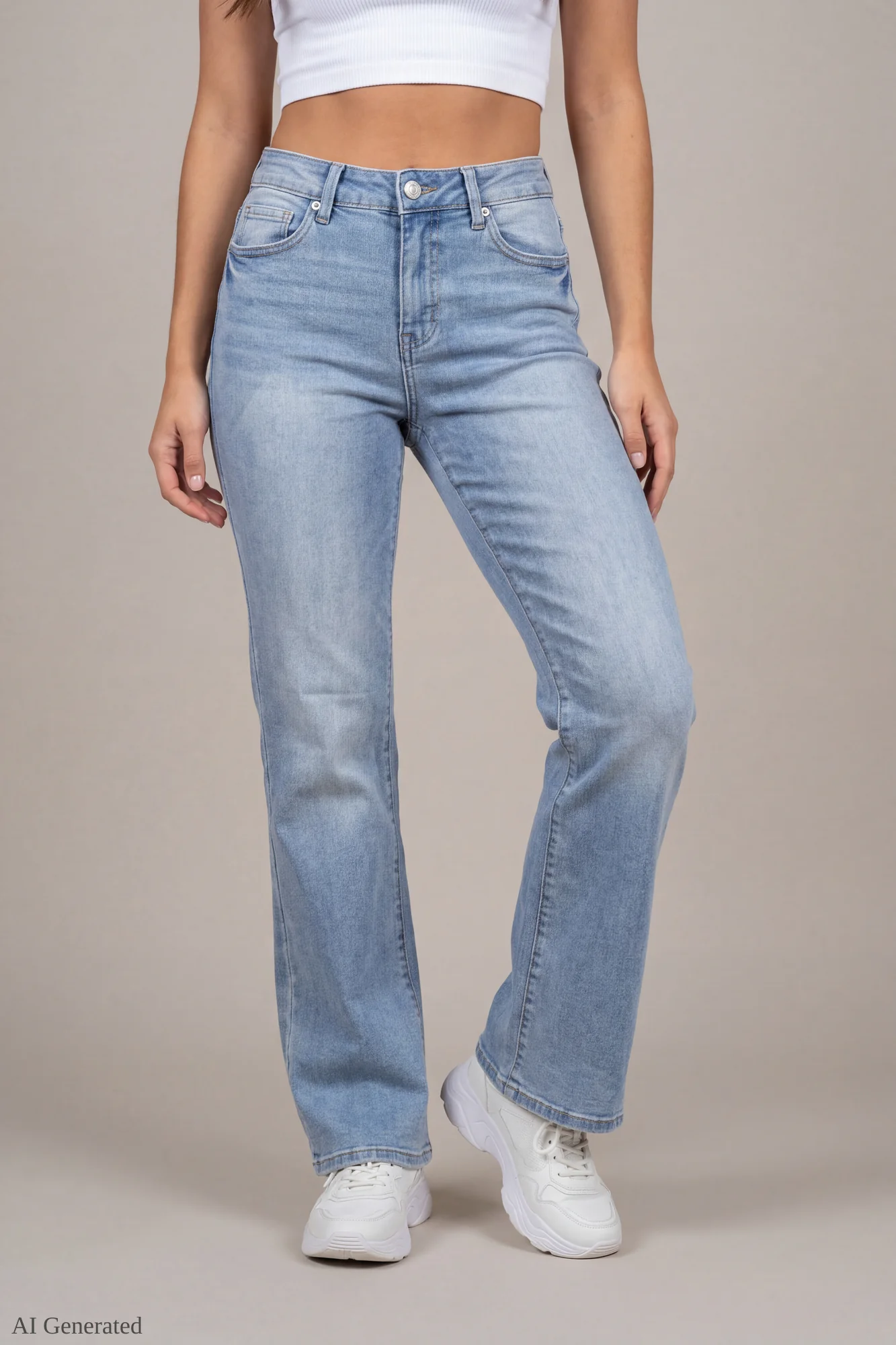 Stretch Low Rise Relaxed Flare Medium Jean - Image 3