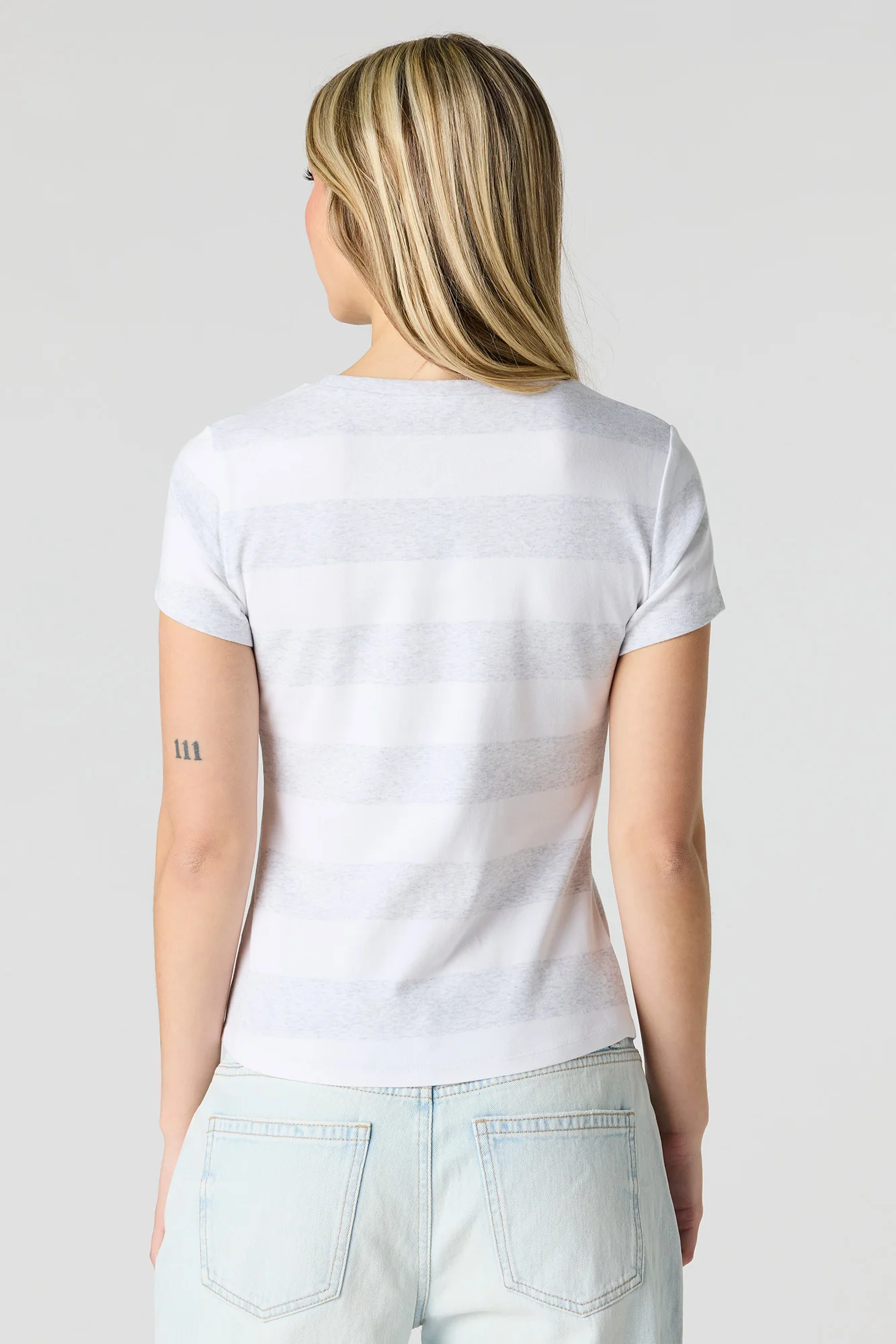 Striped Ribbed T-Shirt - Image 5