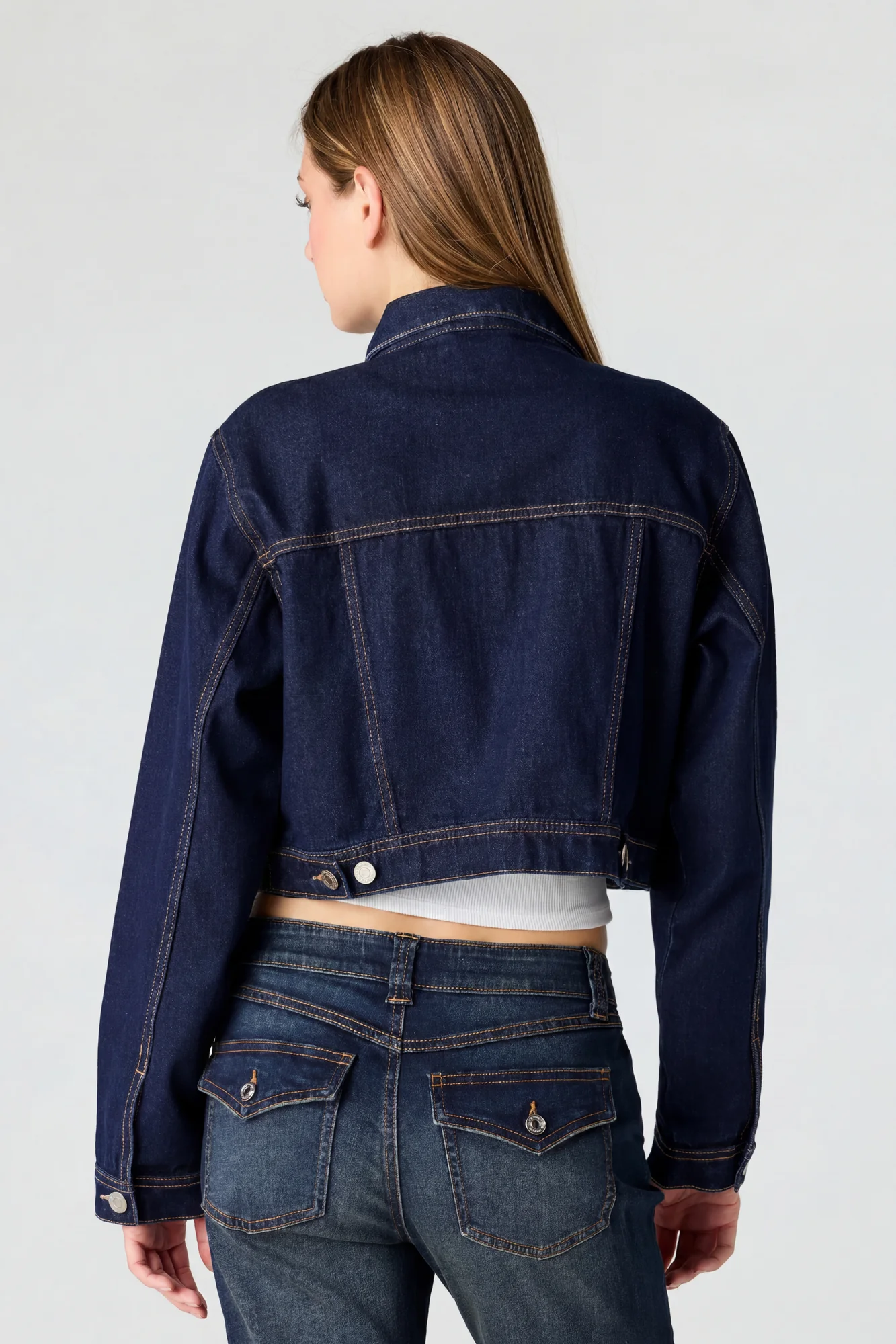 Cropped Denim Jacket - Image 3