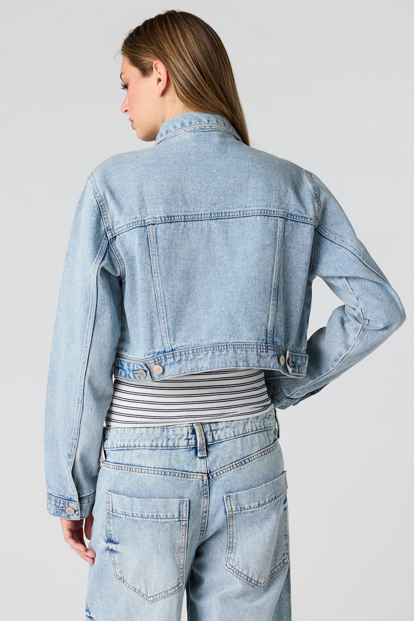 Cropped Denim Jacket - Image 6