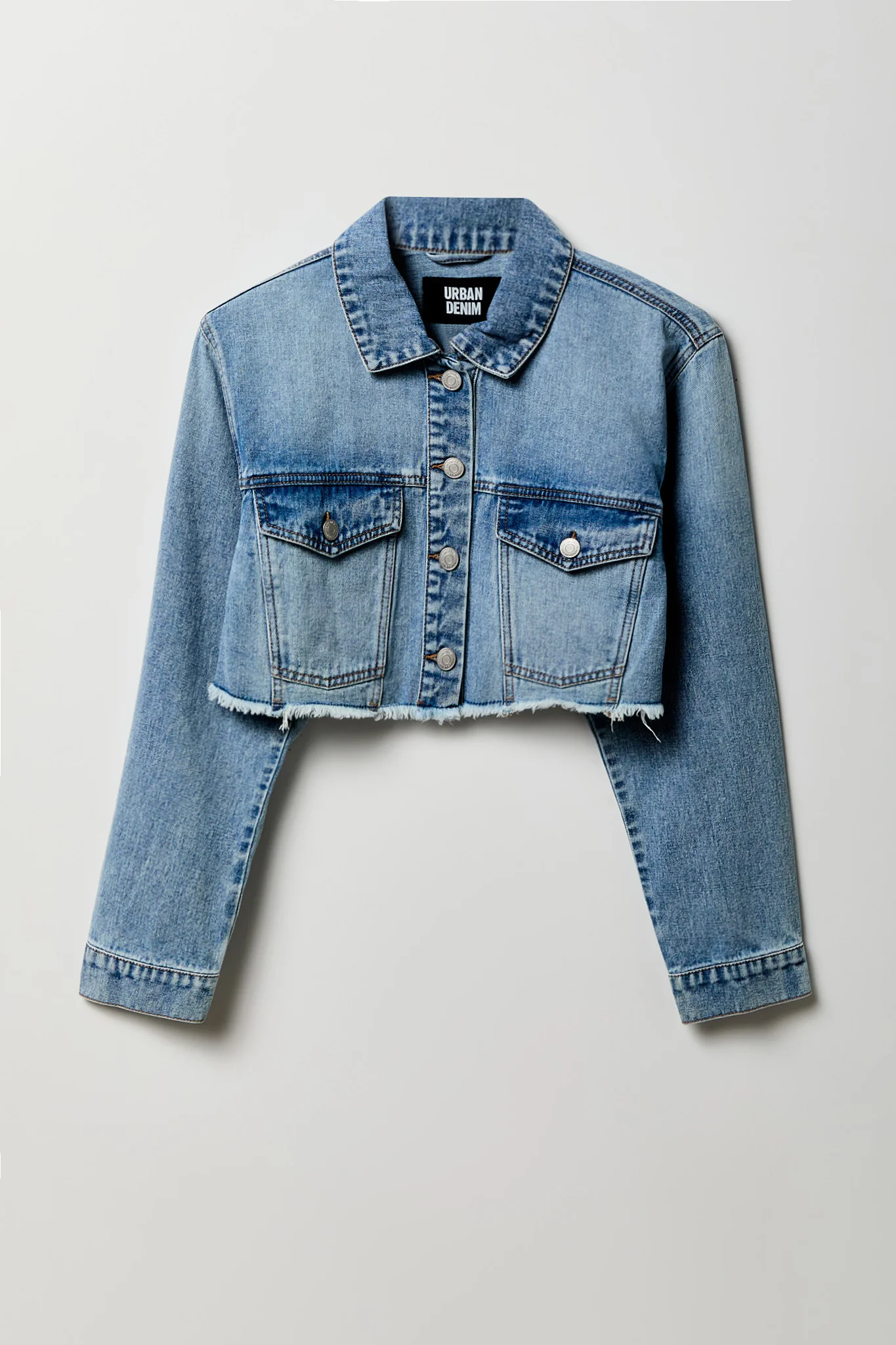 Cropped Denim Jacket - Image 14