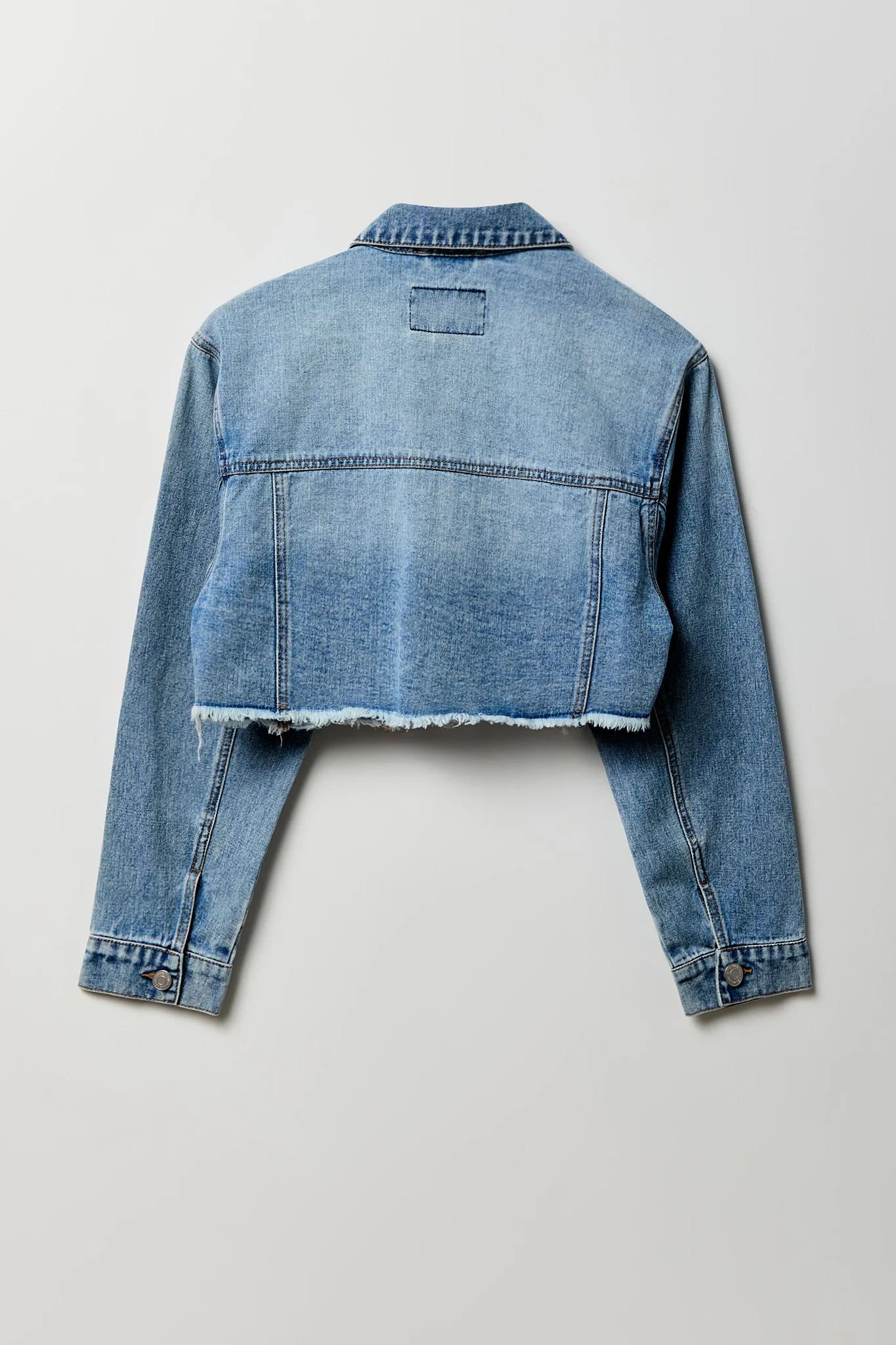 Cropped Denim Jacket - Image 15