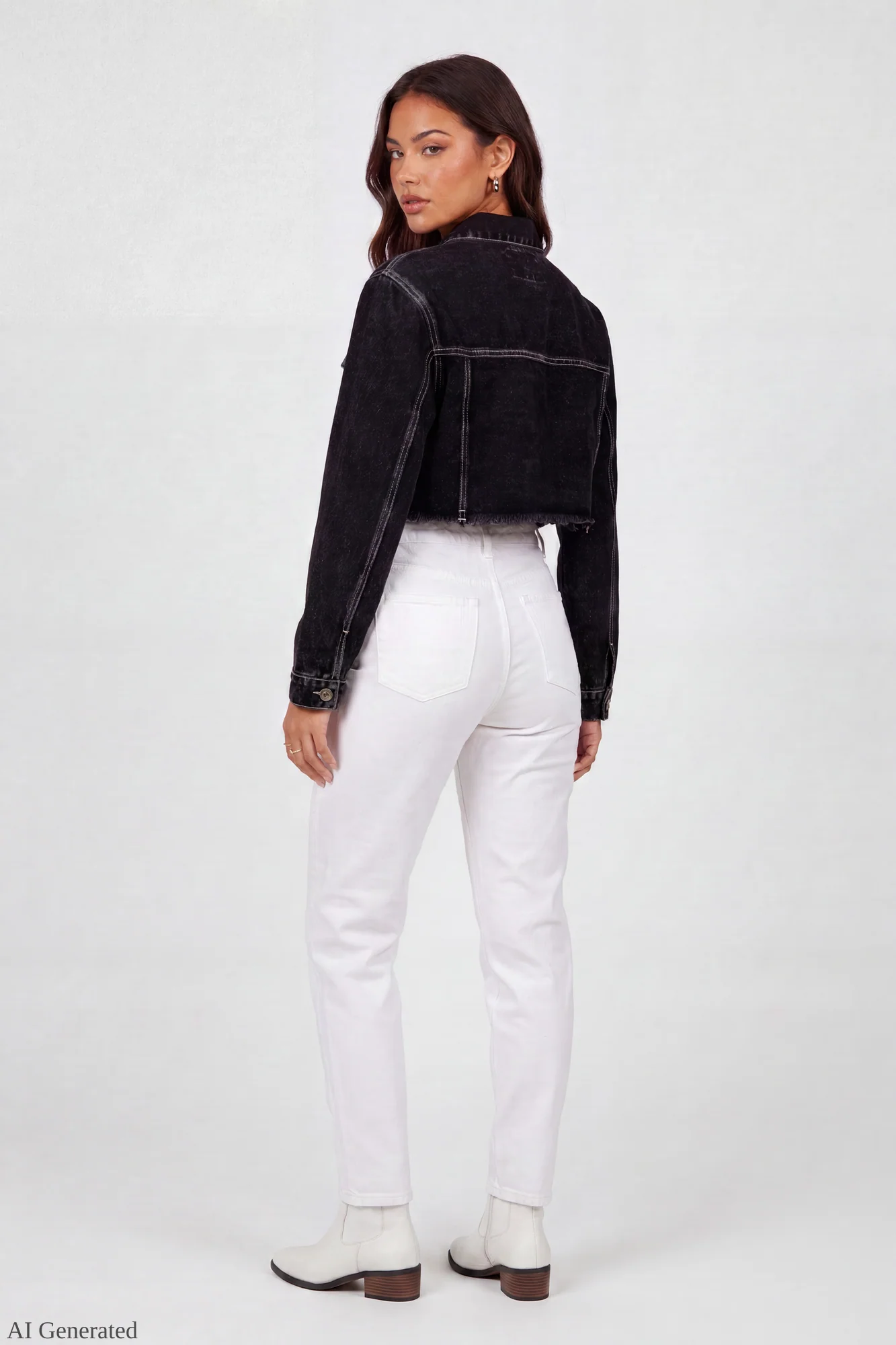 Cropped Denim Jacket - Image 3