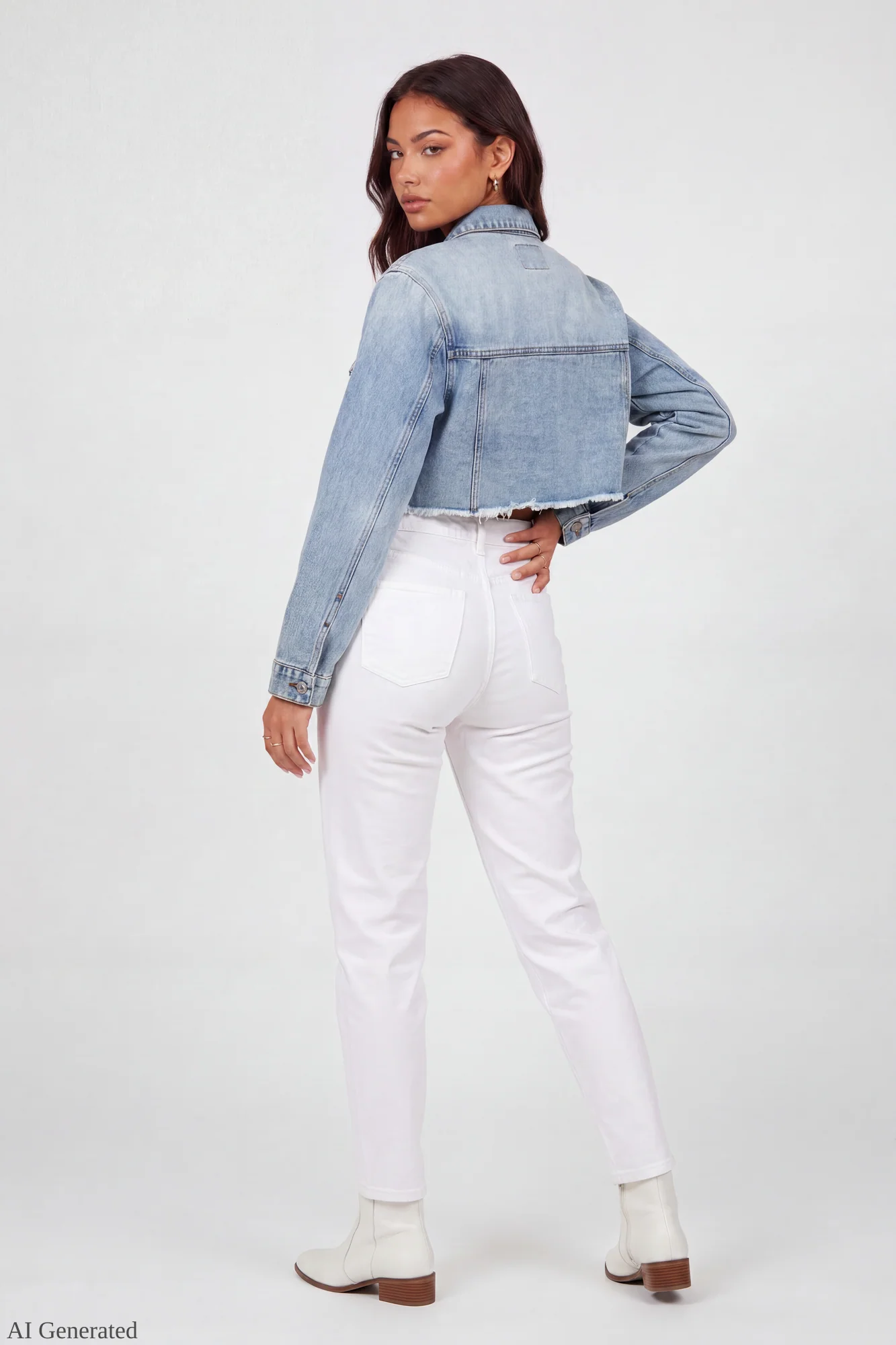Cropped Denim Jacket - Image 8