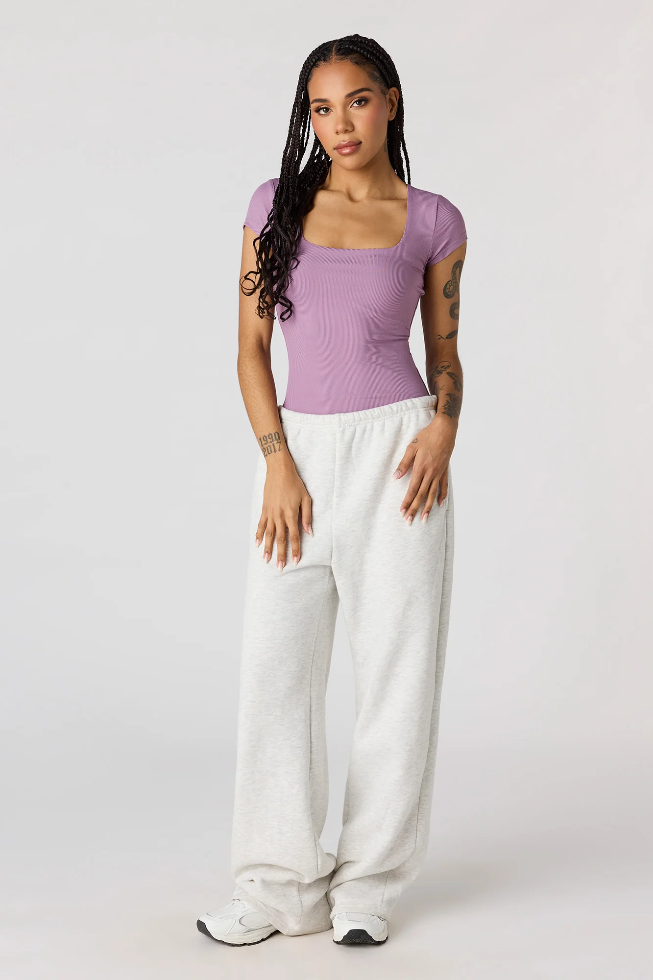 Contour Ribbed Square Neck Bodysuit - Image 19