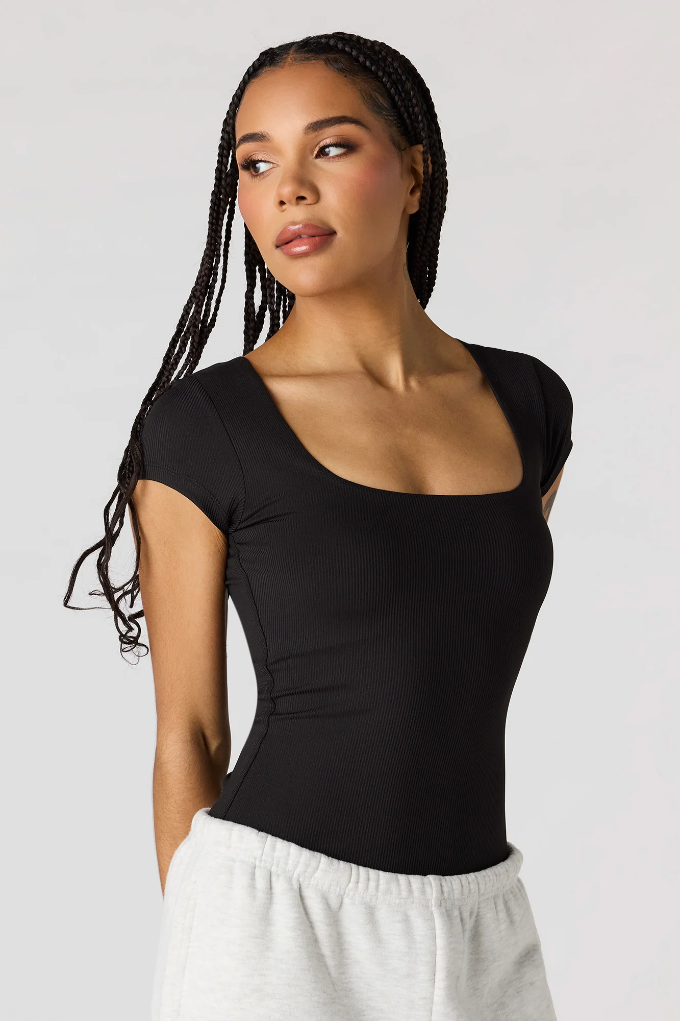 Contour Ribbed Square Neck Bodysuit - Image 5