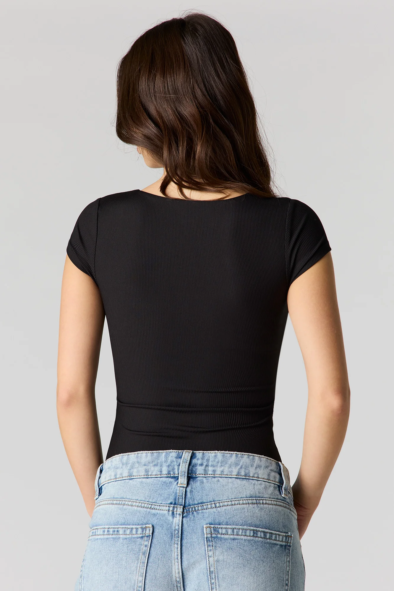 Contour Ribbed Square Neck Bodysuit - Image 3