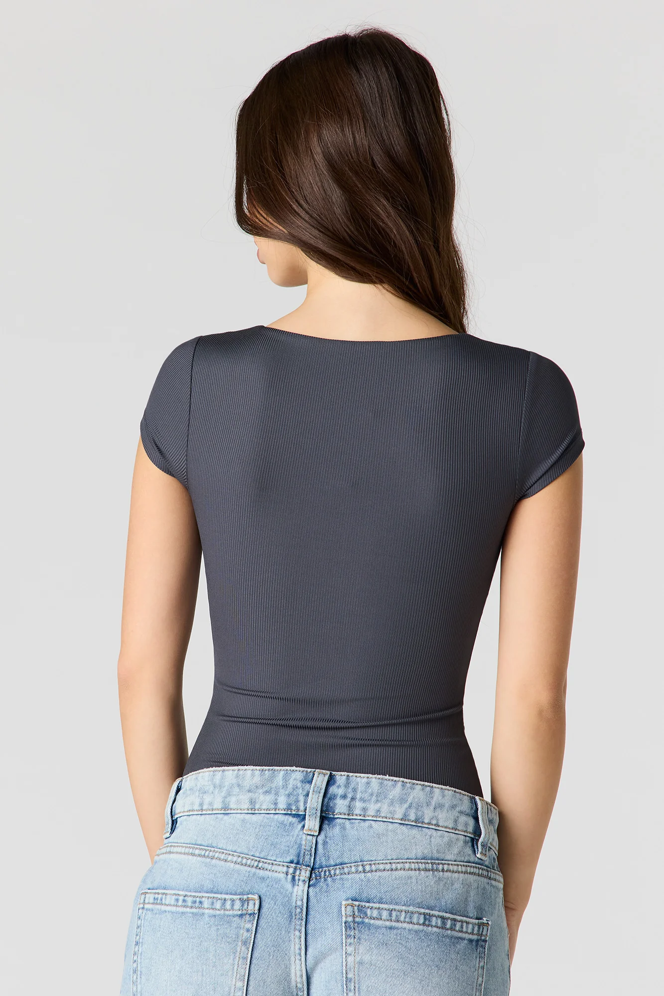 Contour Ribbed Square Neck Bodysuit - Image 6